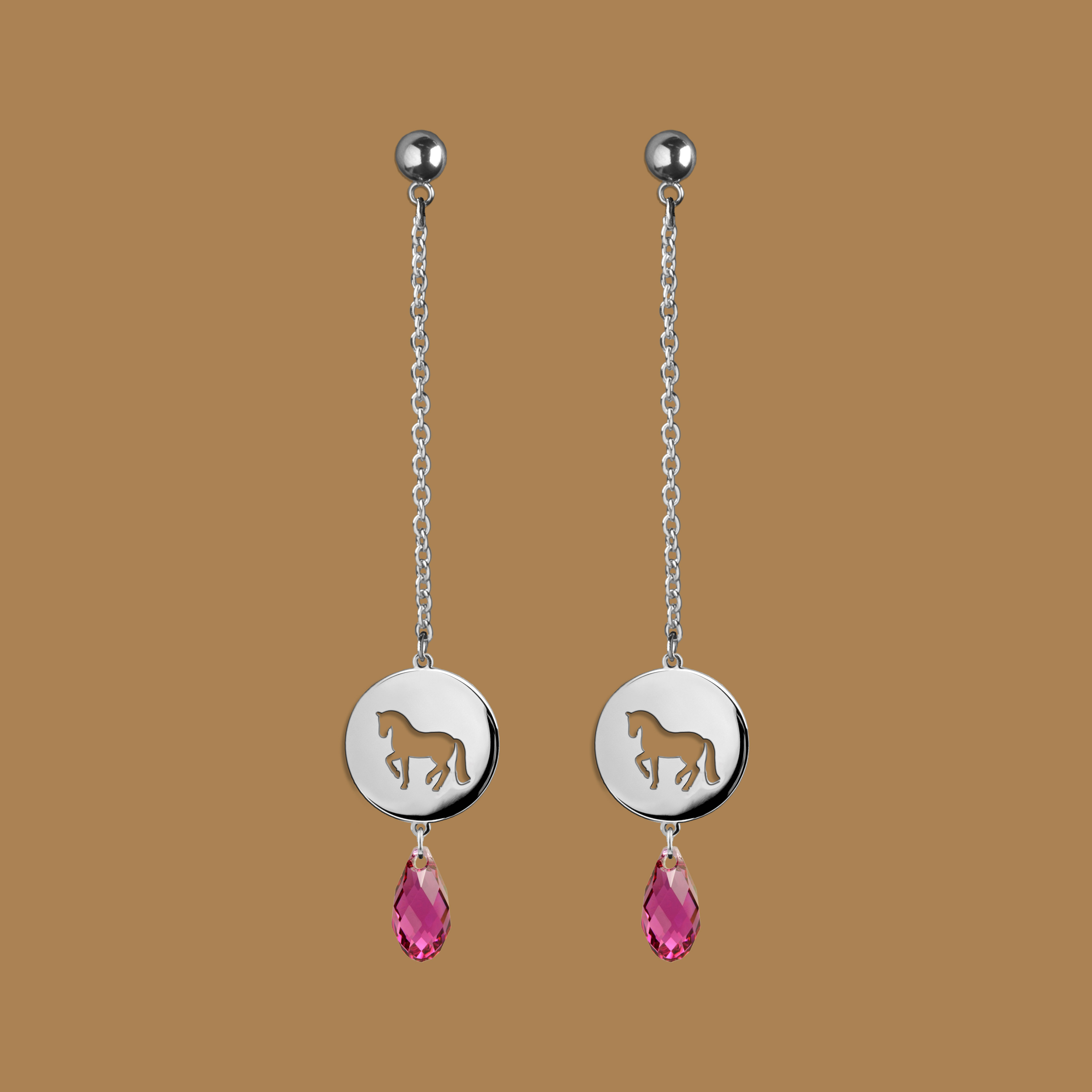 Náušnice piaf - kruh mini - swarovski na retiazke