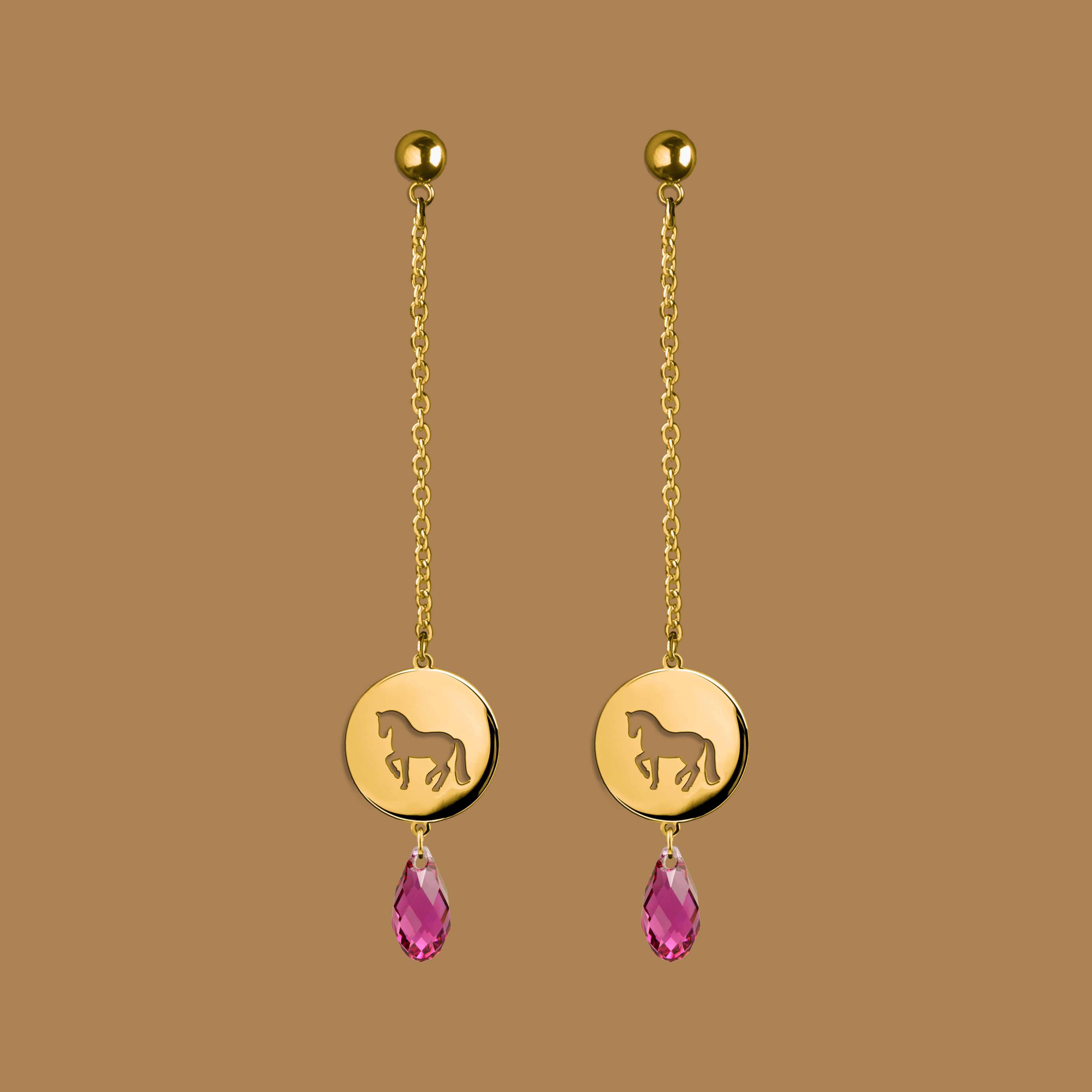 Náušnice piaf - kruh mini - swarovski na retiazke