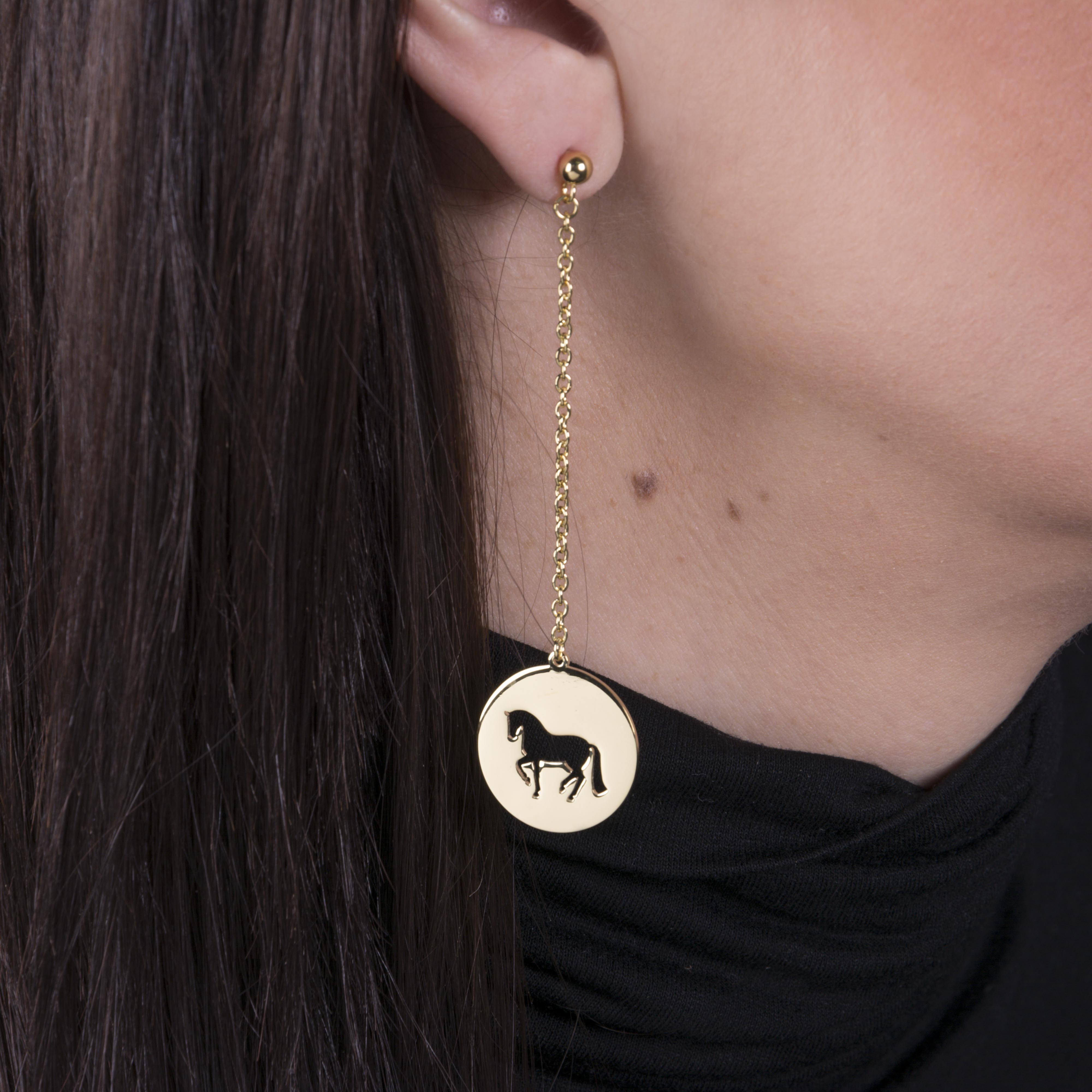 Náušnice piaf - kruh mini na retiazke