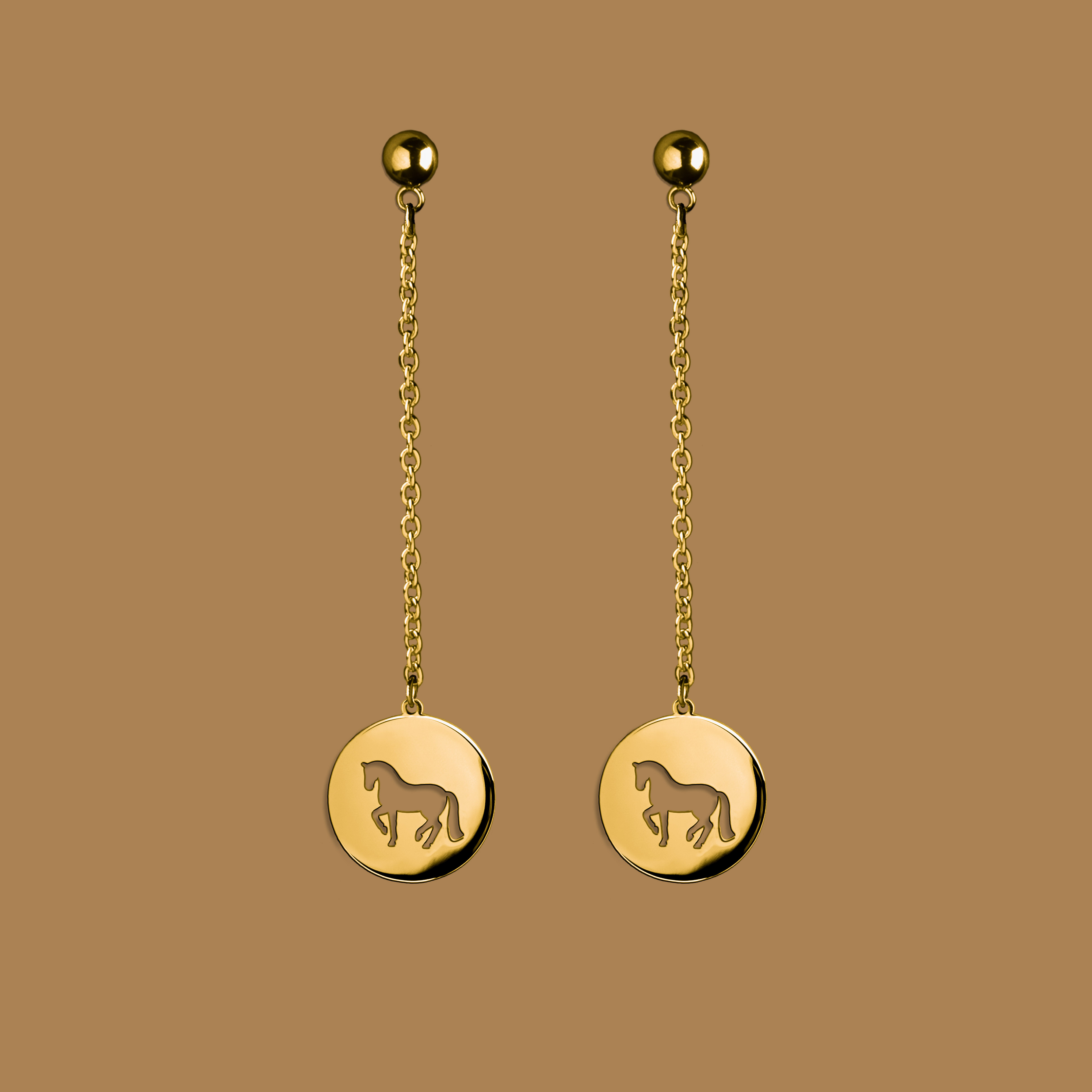 Náušnice piaf - kruh mini na retiazke