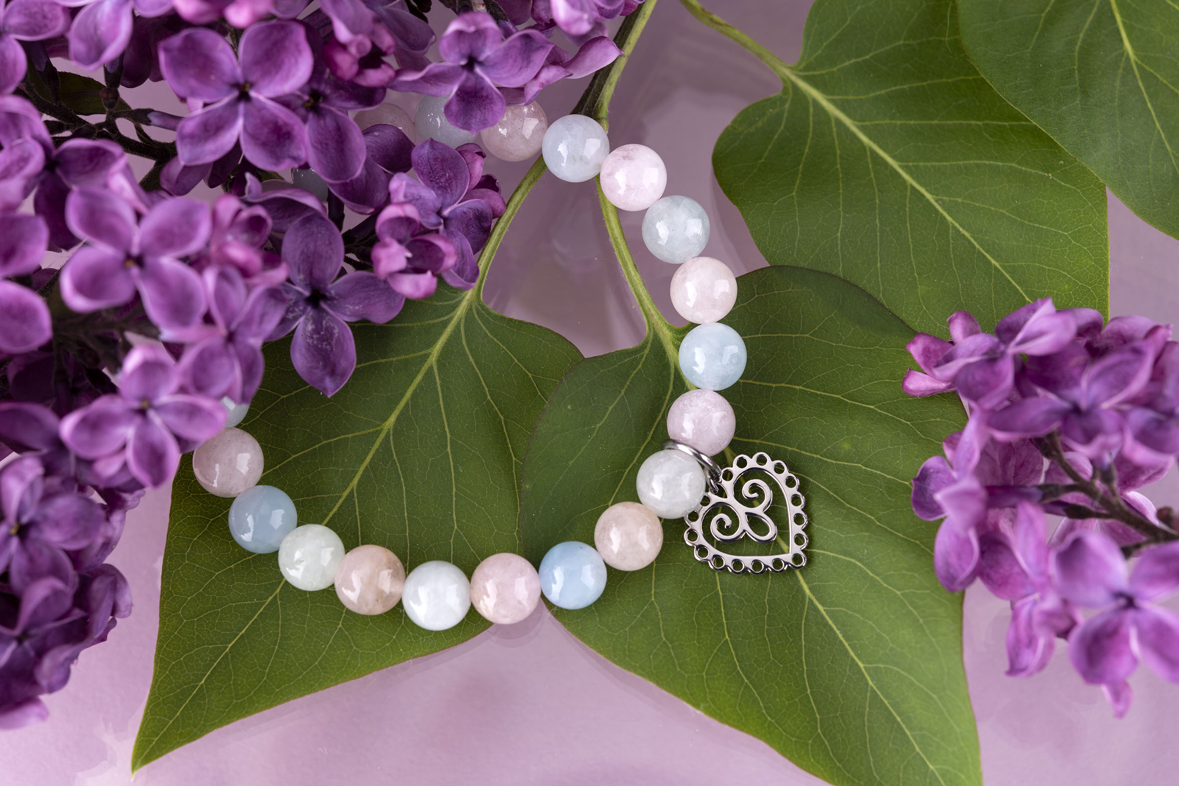 Náramok srdce mini 1 - rôzne kamene