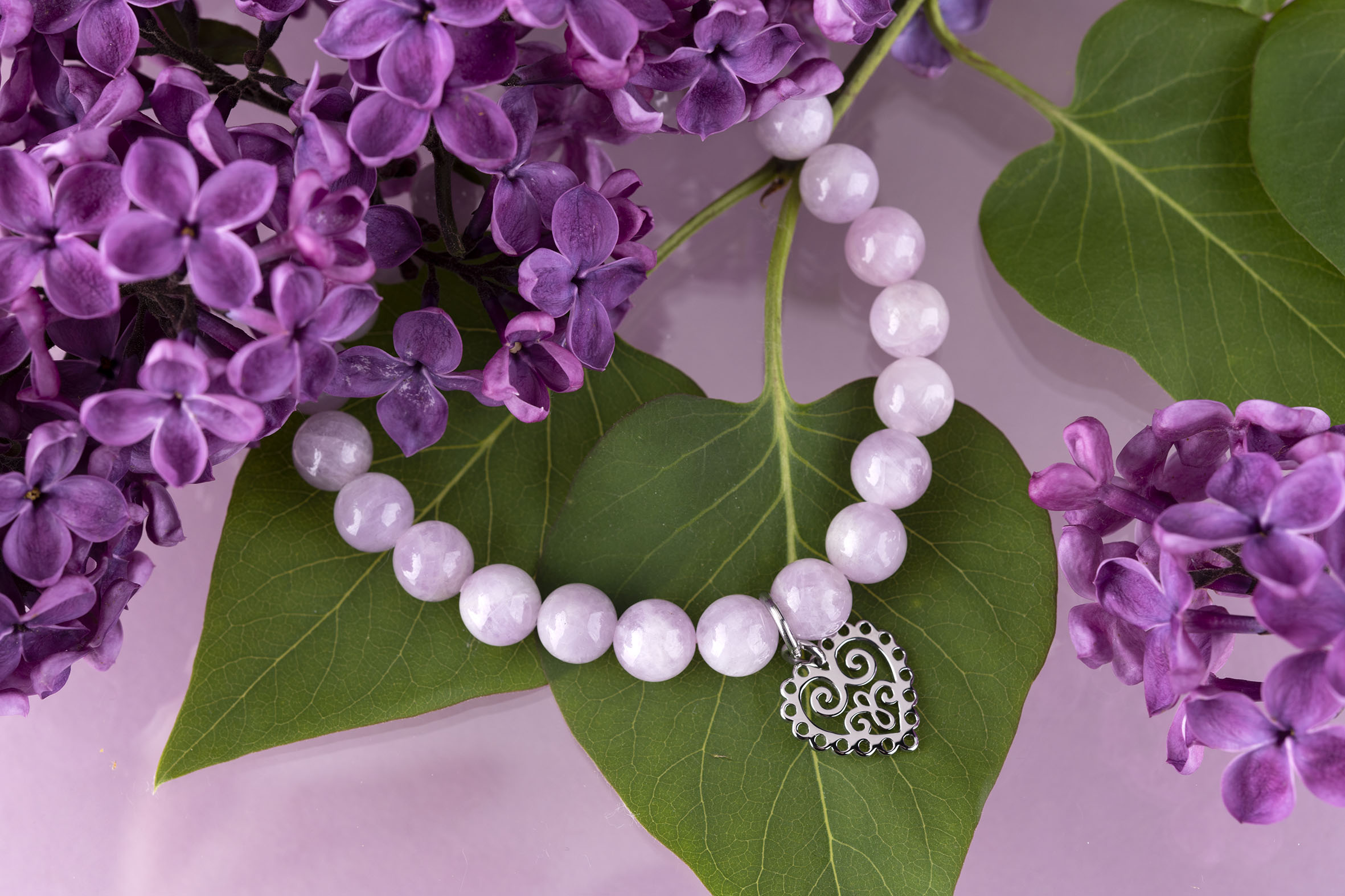 Náramok srdce ornament mini 1 - rôzne kamene