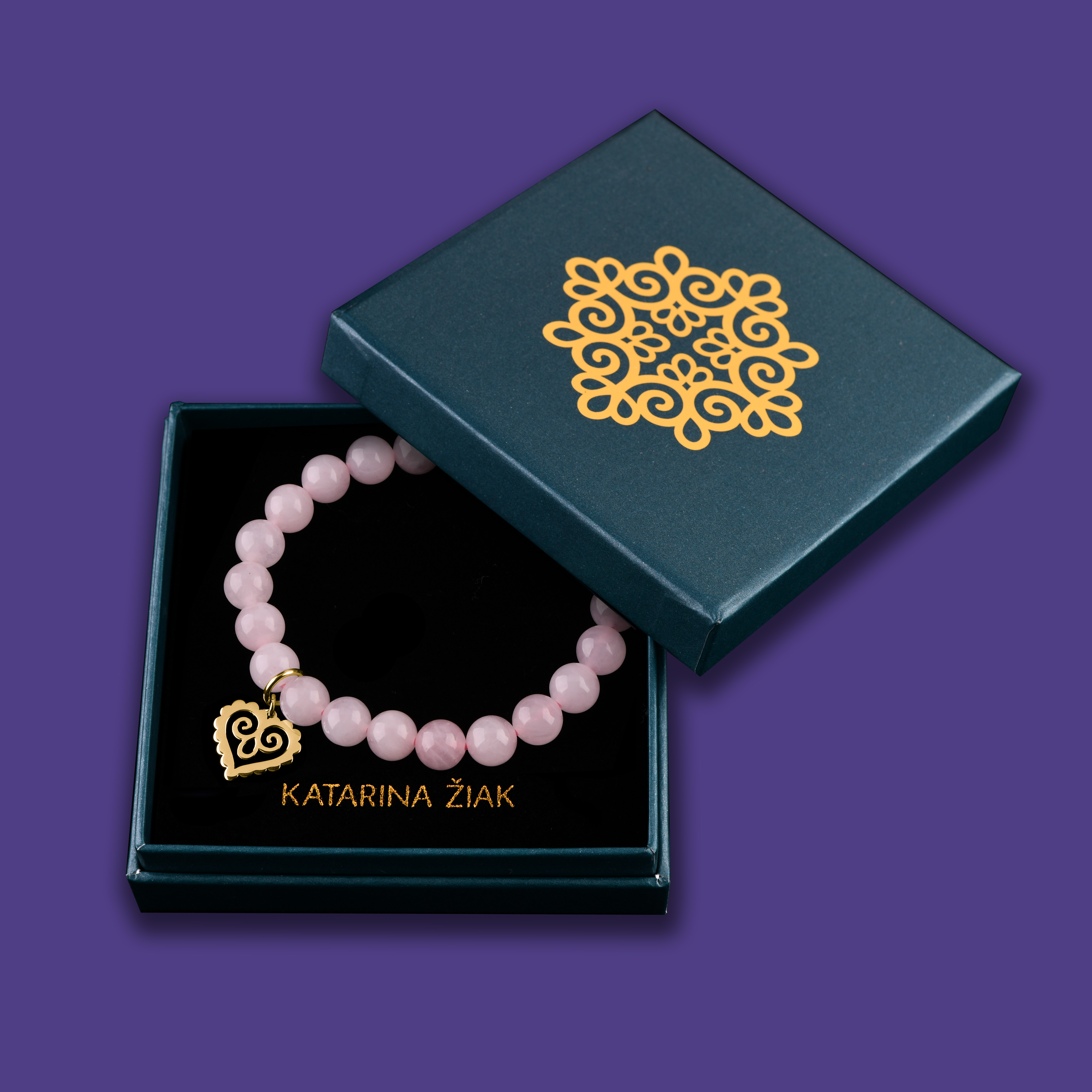 Náramok malé cíferské srdce - rôzne kamene