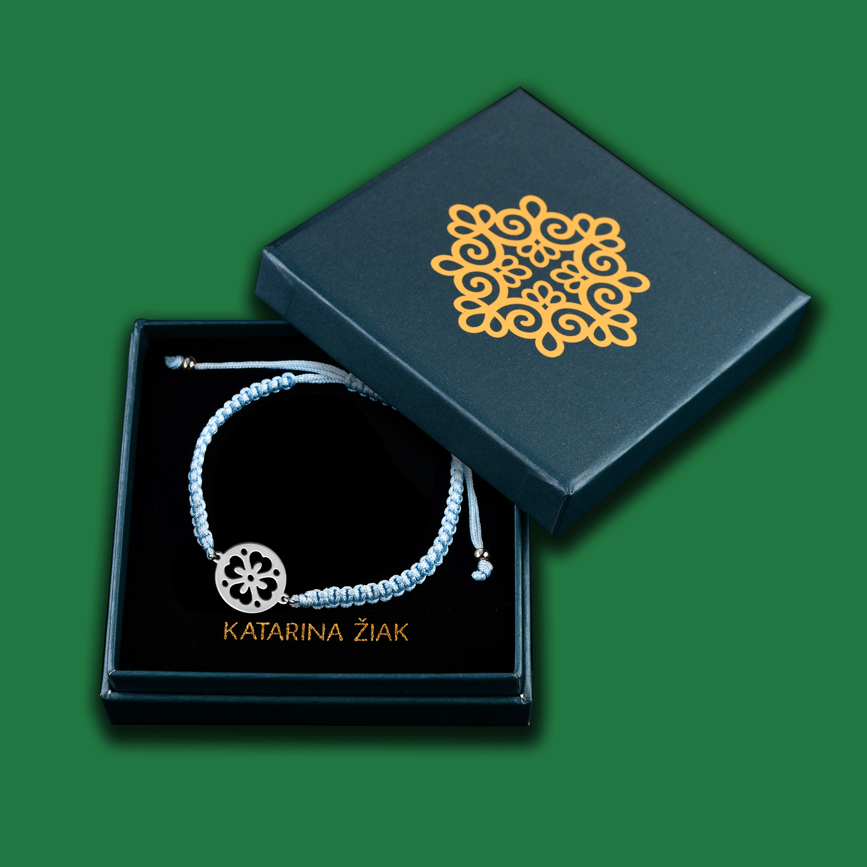 Náramok čipka – nezábudka - šnúrka