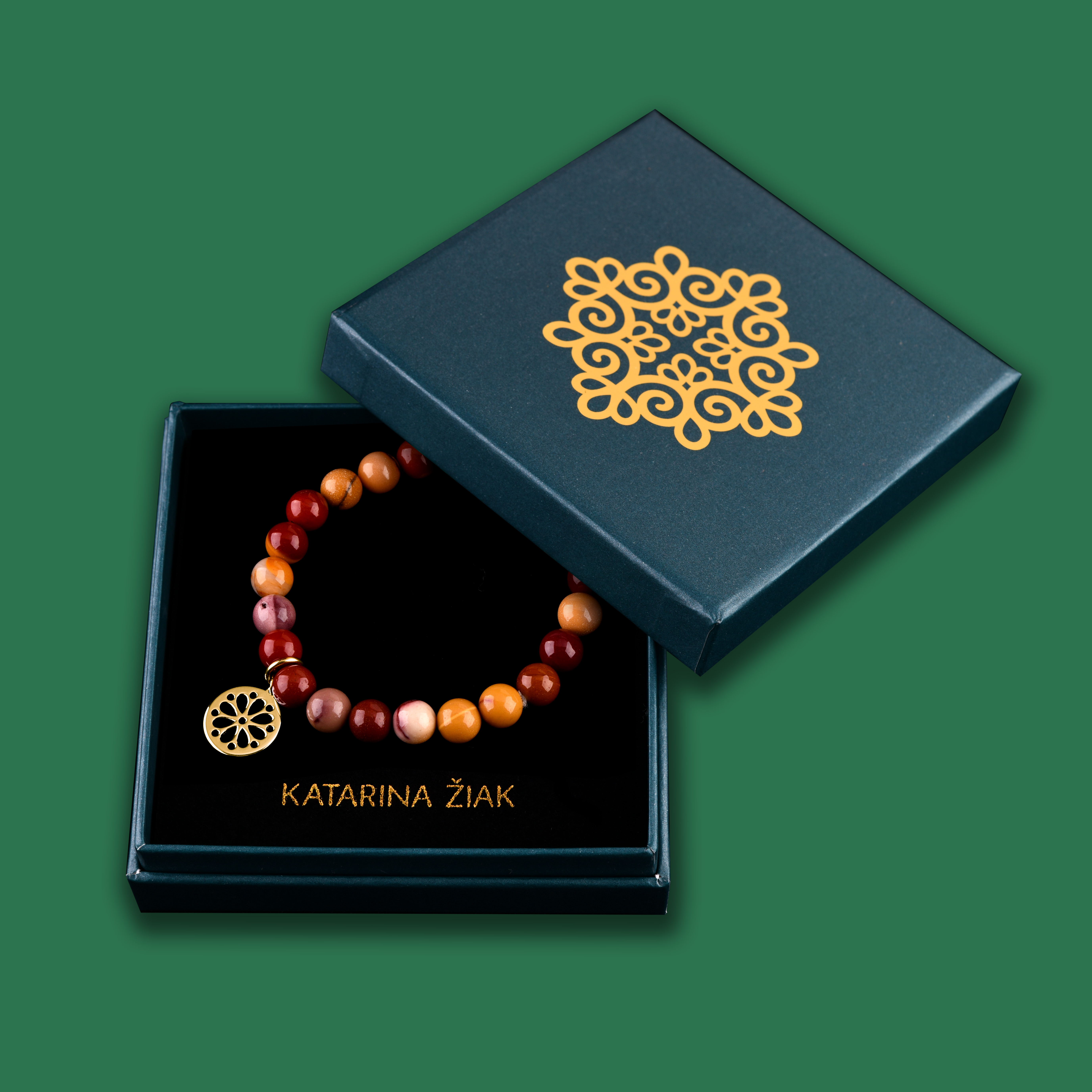 Náramok čipka - margarétka - rôzne kamene