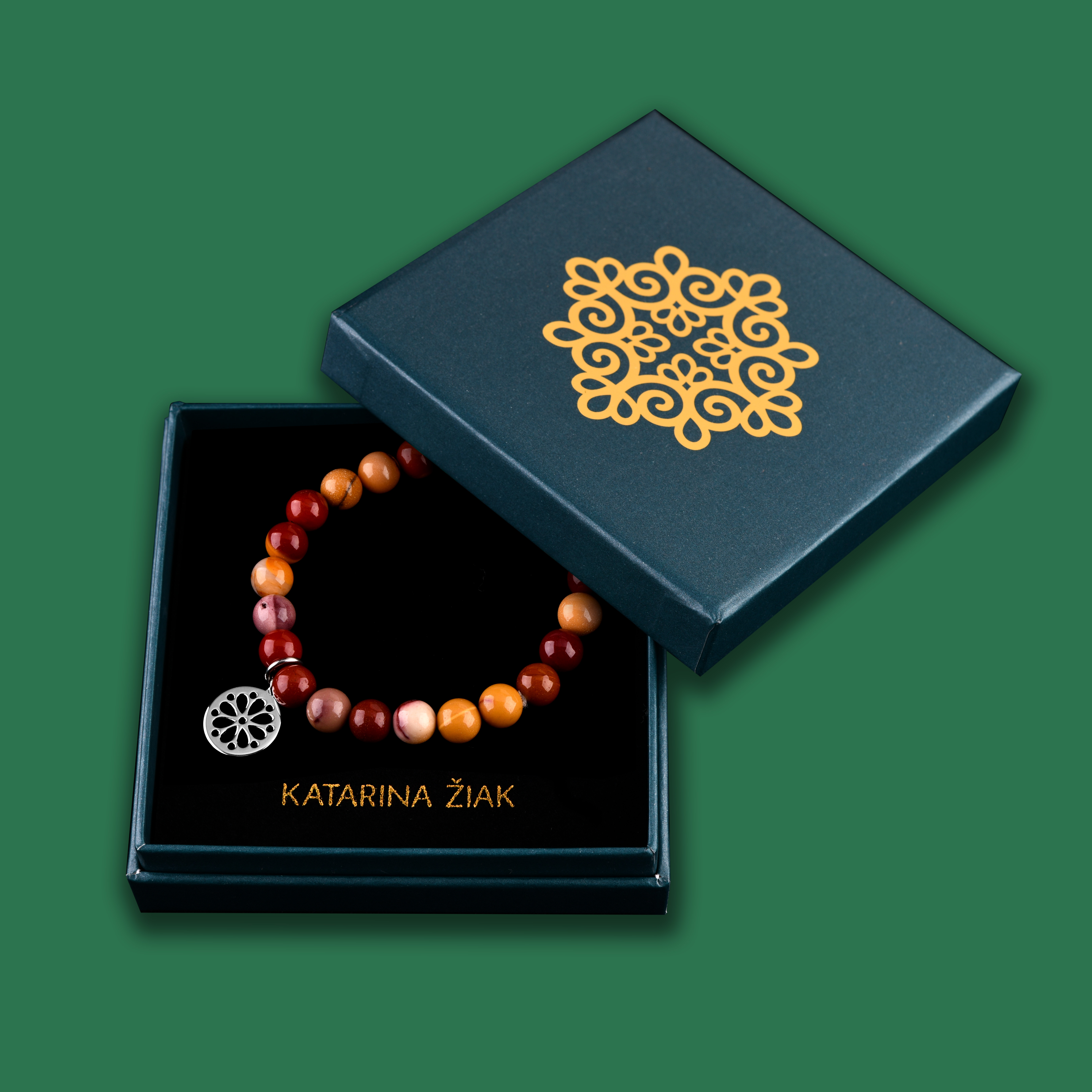 Náramok čipka - margarétka - rôzne kamene