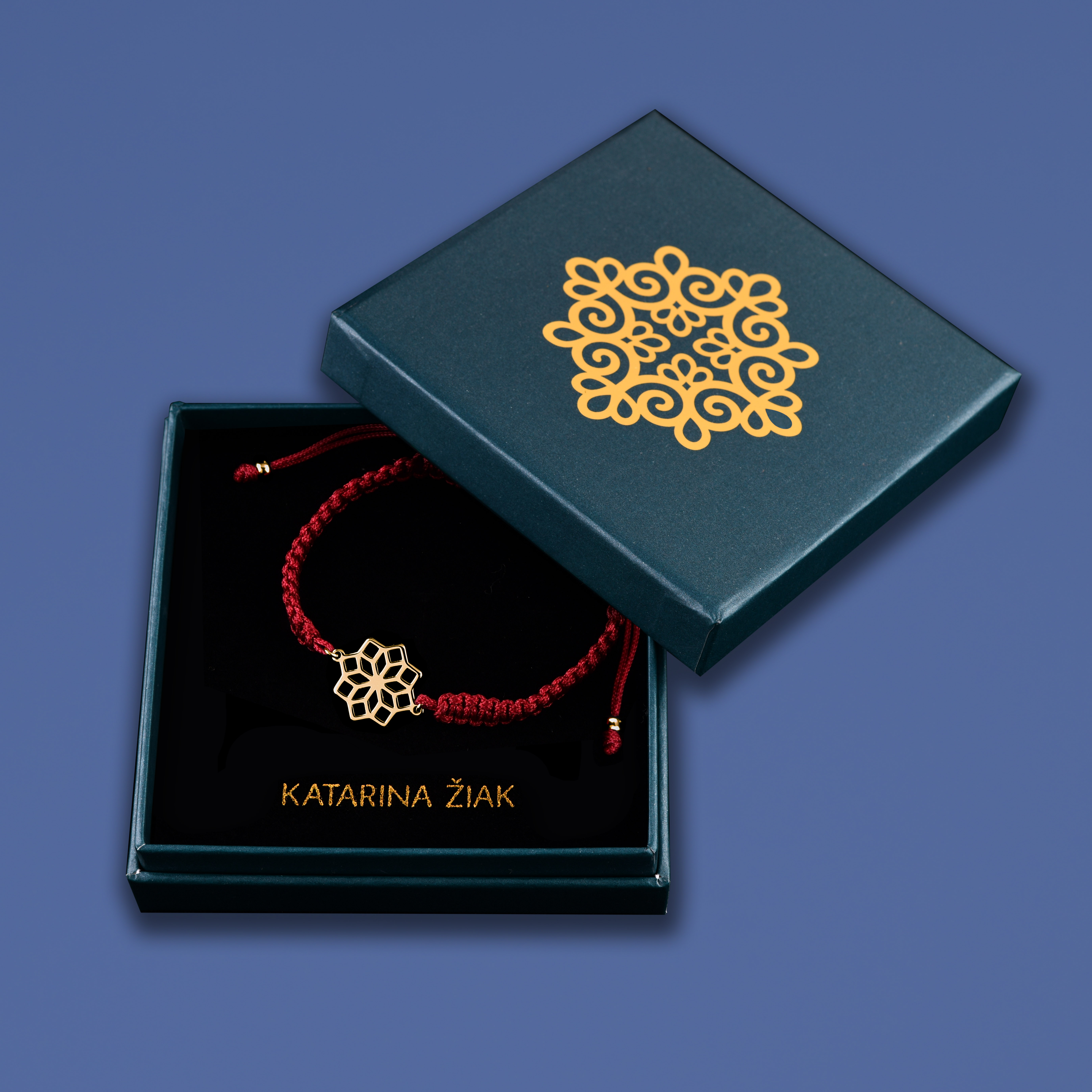 Náramok geometria - hviezda 2 - šnúrka