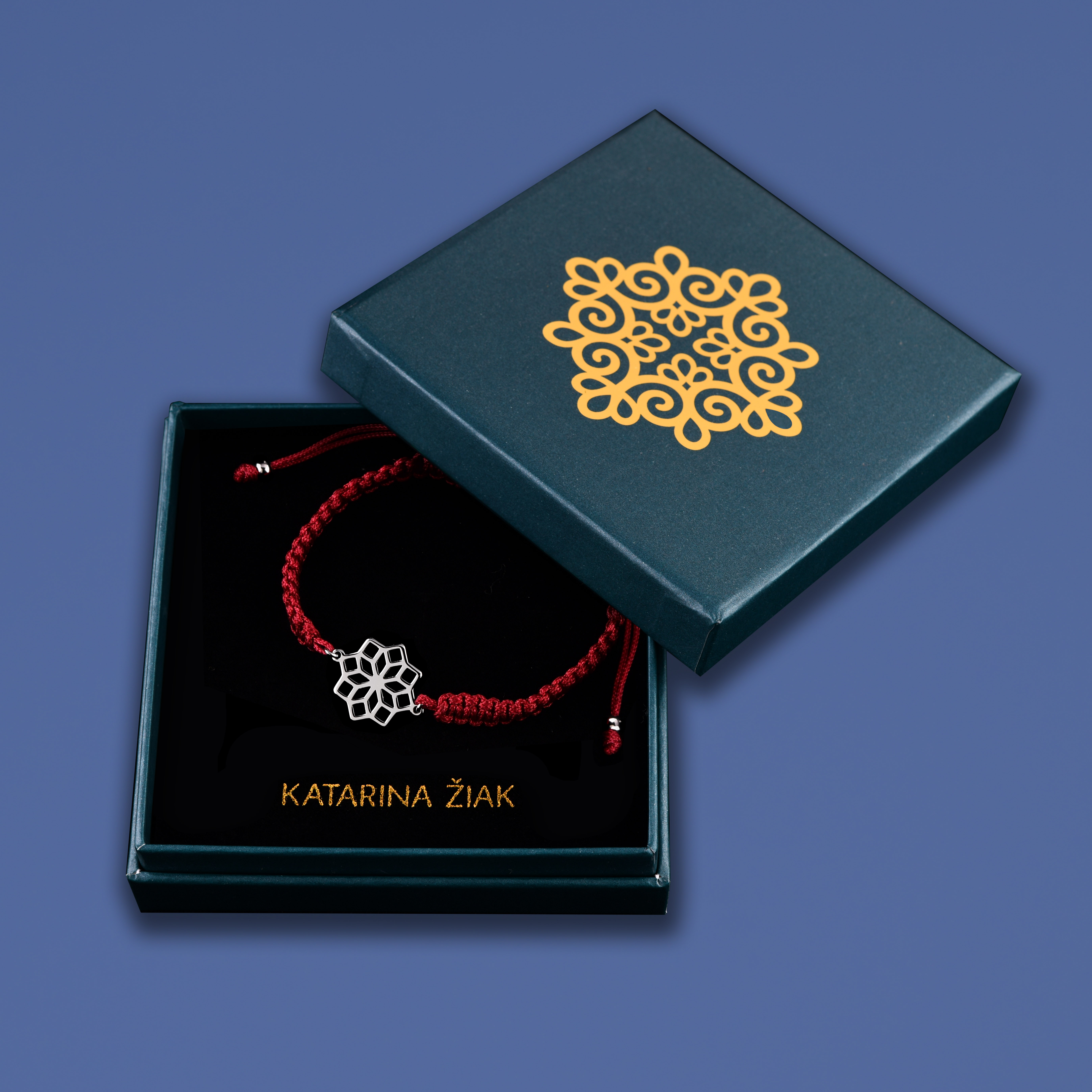 Náramok geometria - hviezda 2 - šnúrka