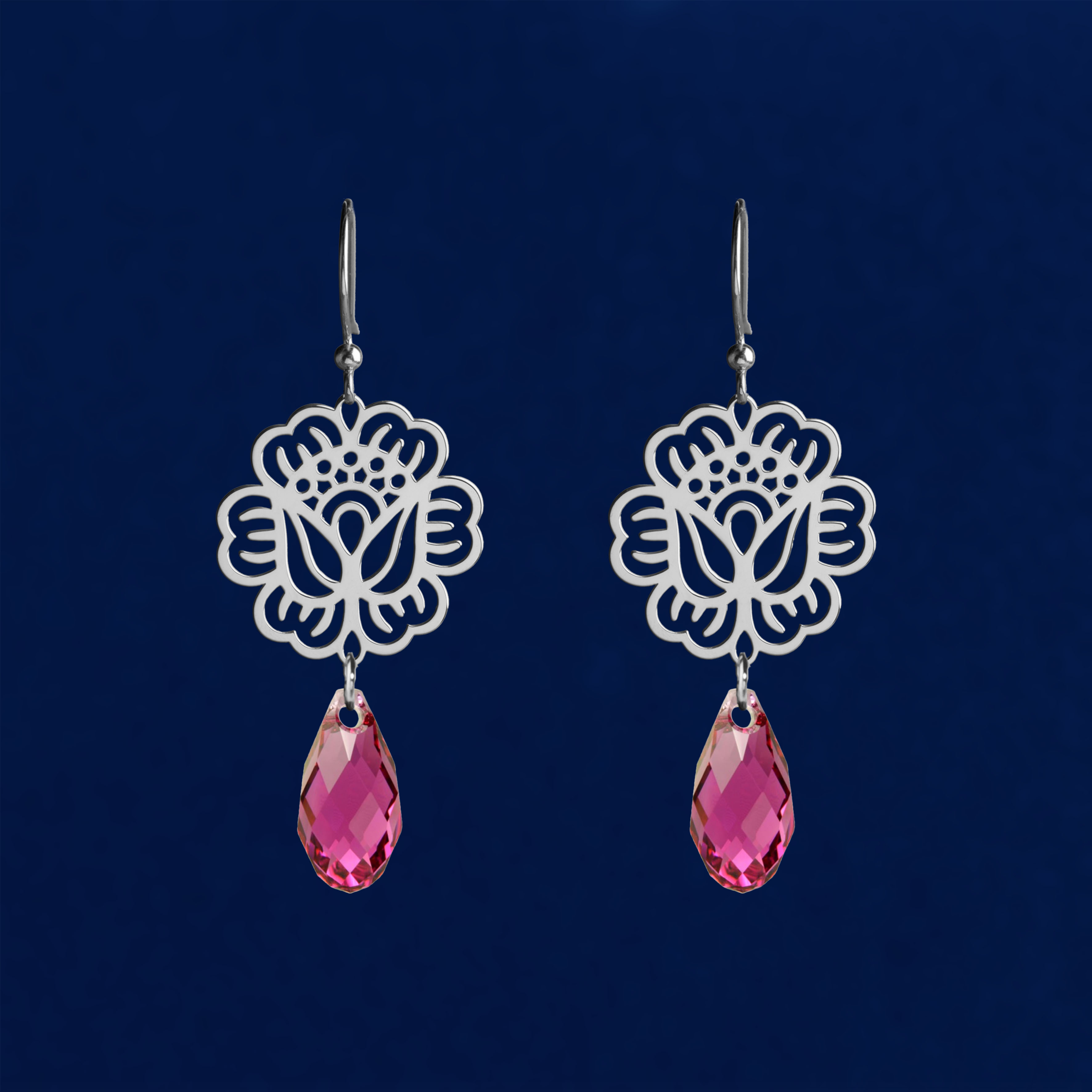 Náušnice mak 1 - Swarovski