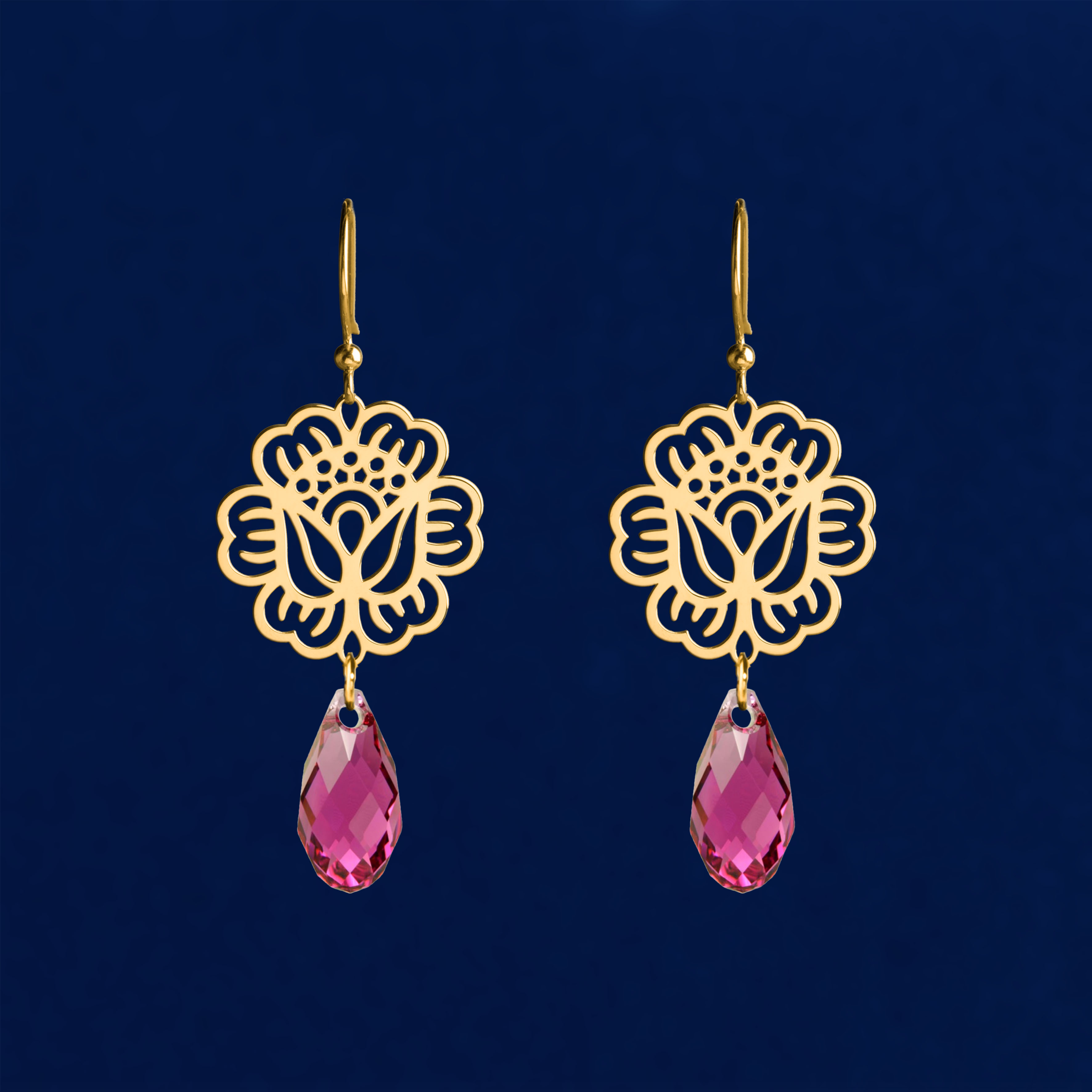 Náušnice mak 1 - Swarovski