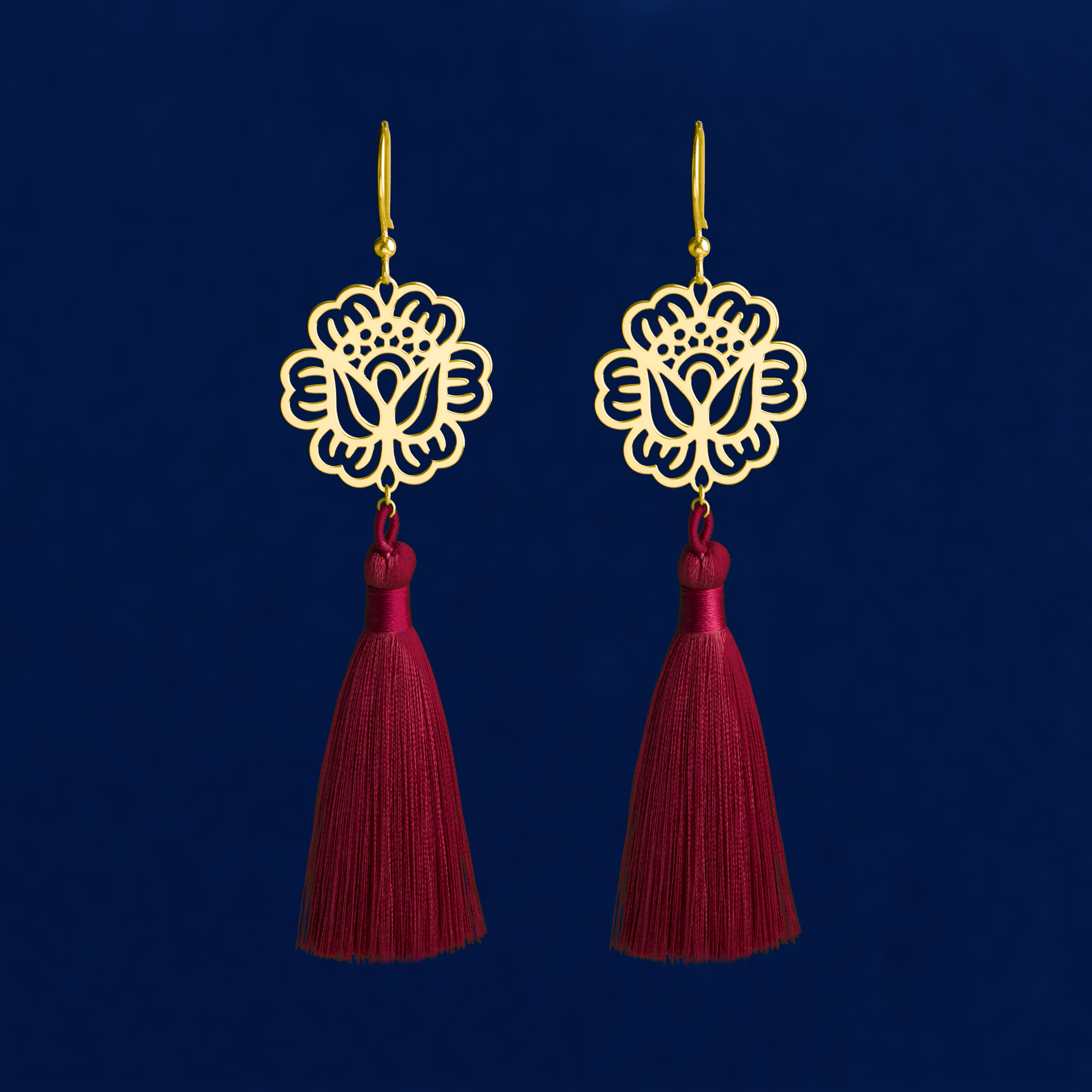 Náušnice mak 1 - strapce