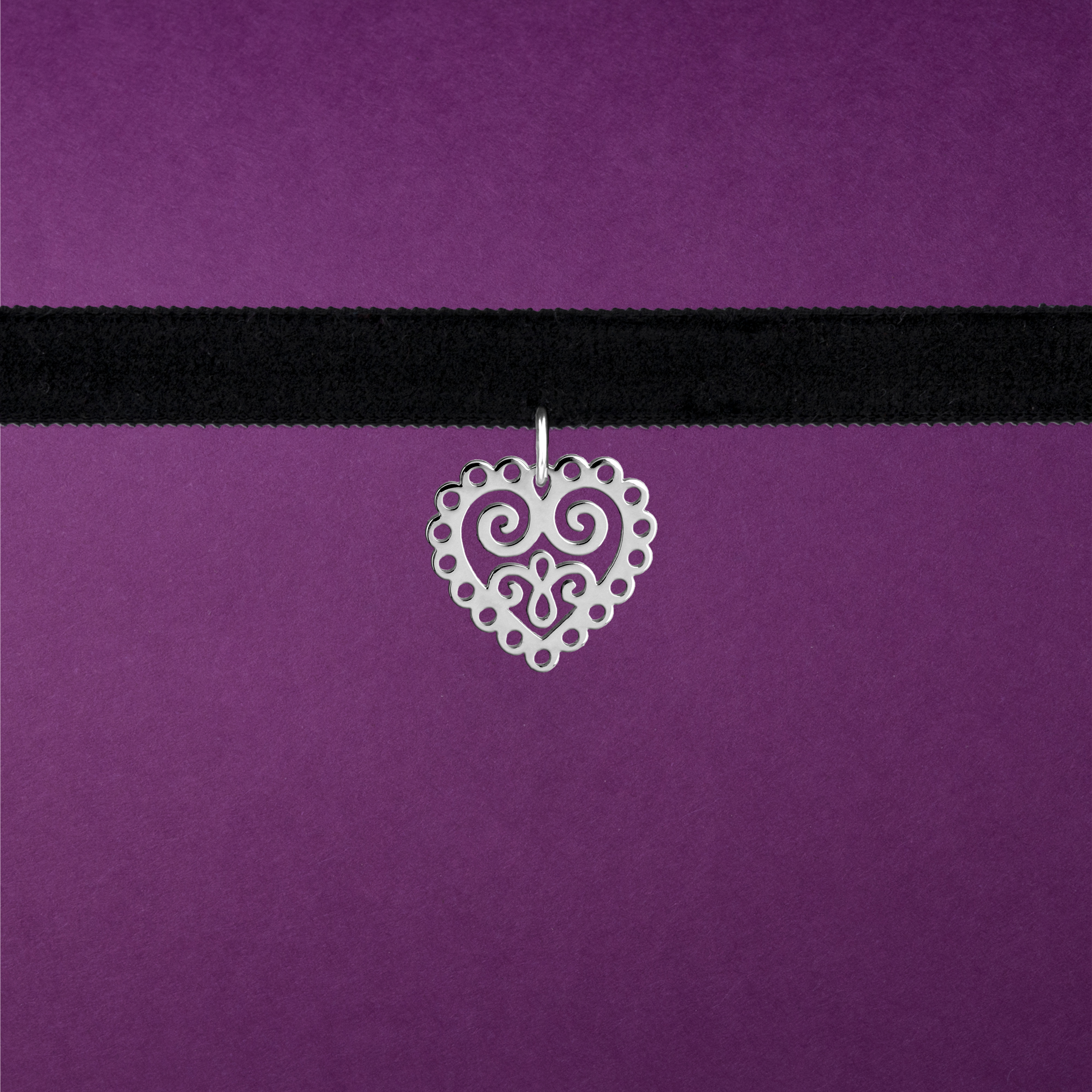 Náhrdelník choker FOLK ornamentové srdiečko