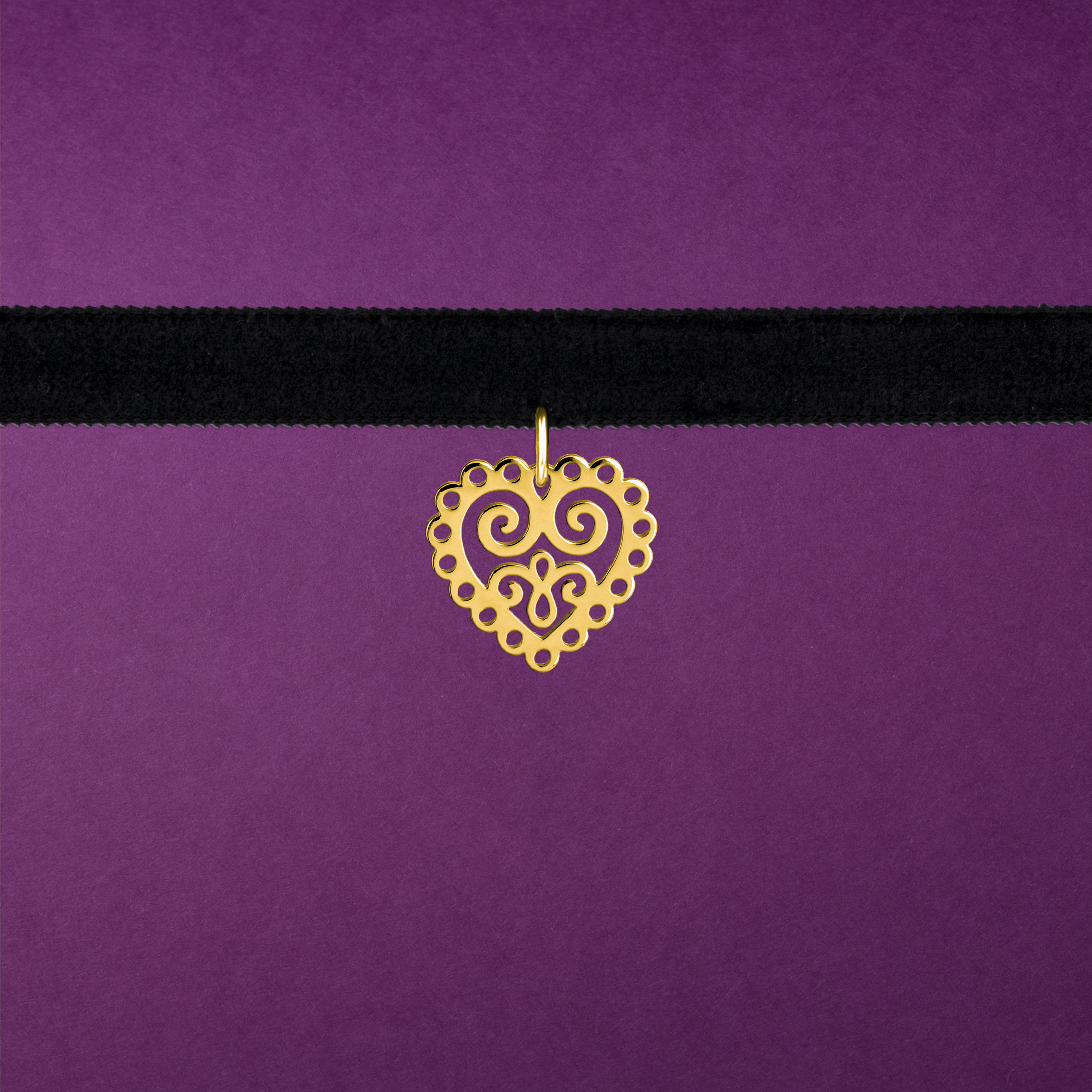 Náhrdelník choker FOLK ornamentové srdiečko