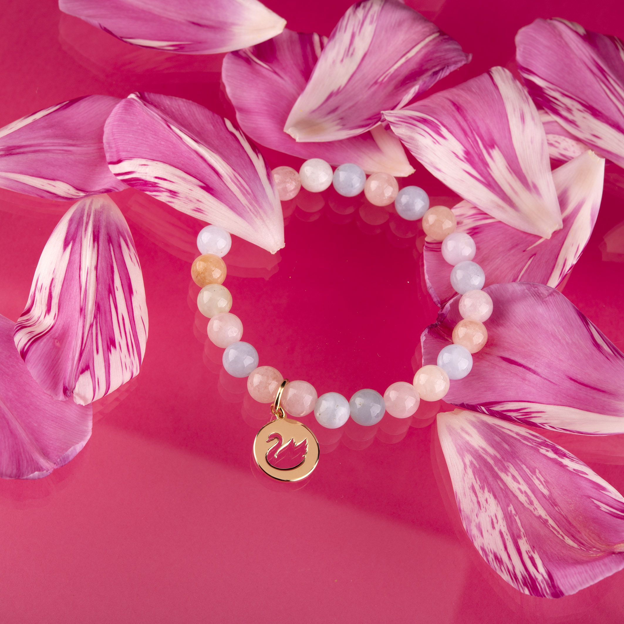 Náramok labuť - rôzne kamene