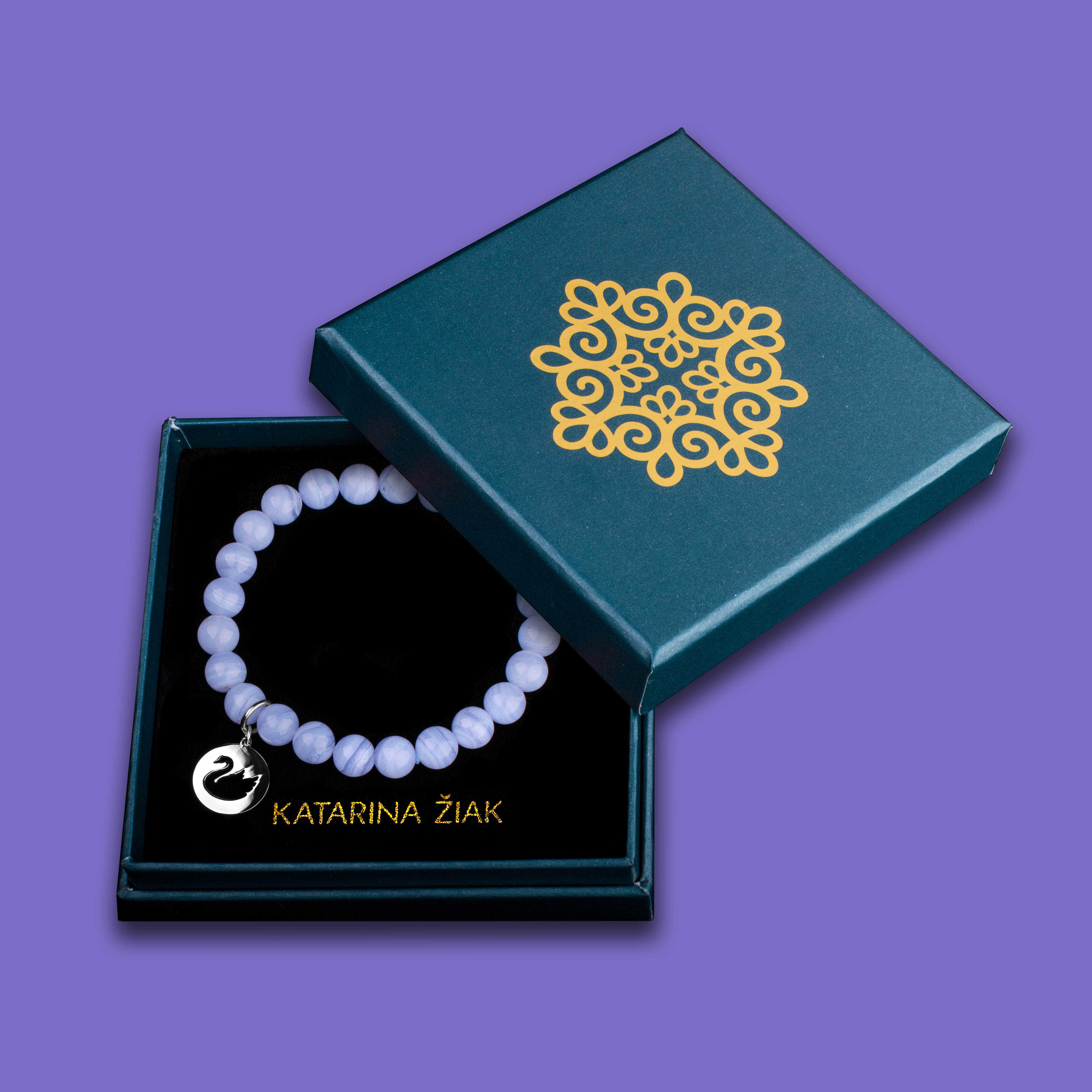 Náramok labuť - rôzne kamene