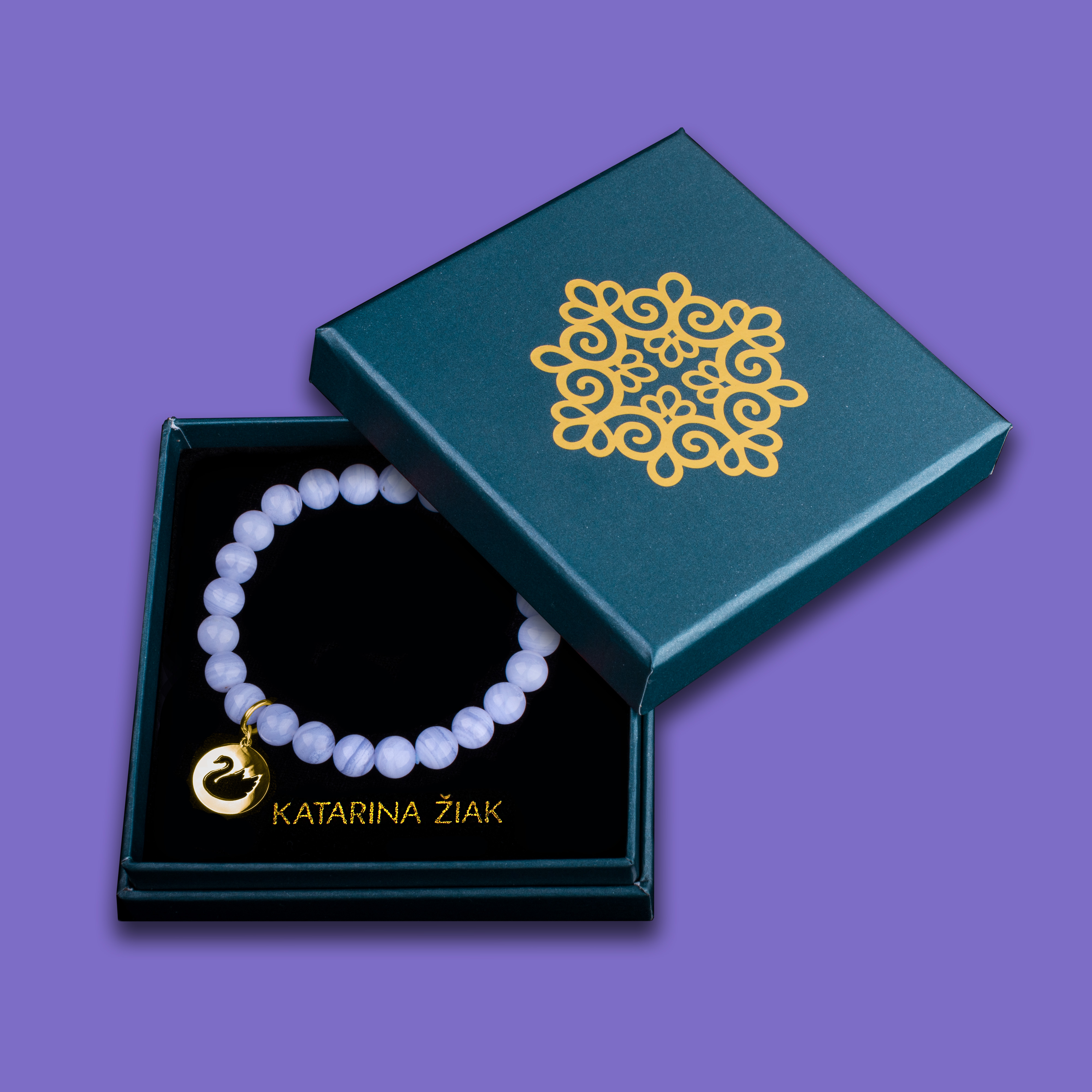 Náramok labuť - rôzne kamene