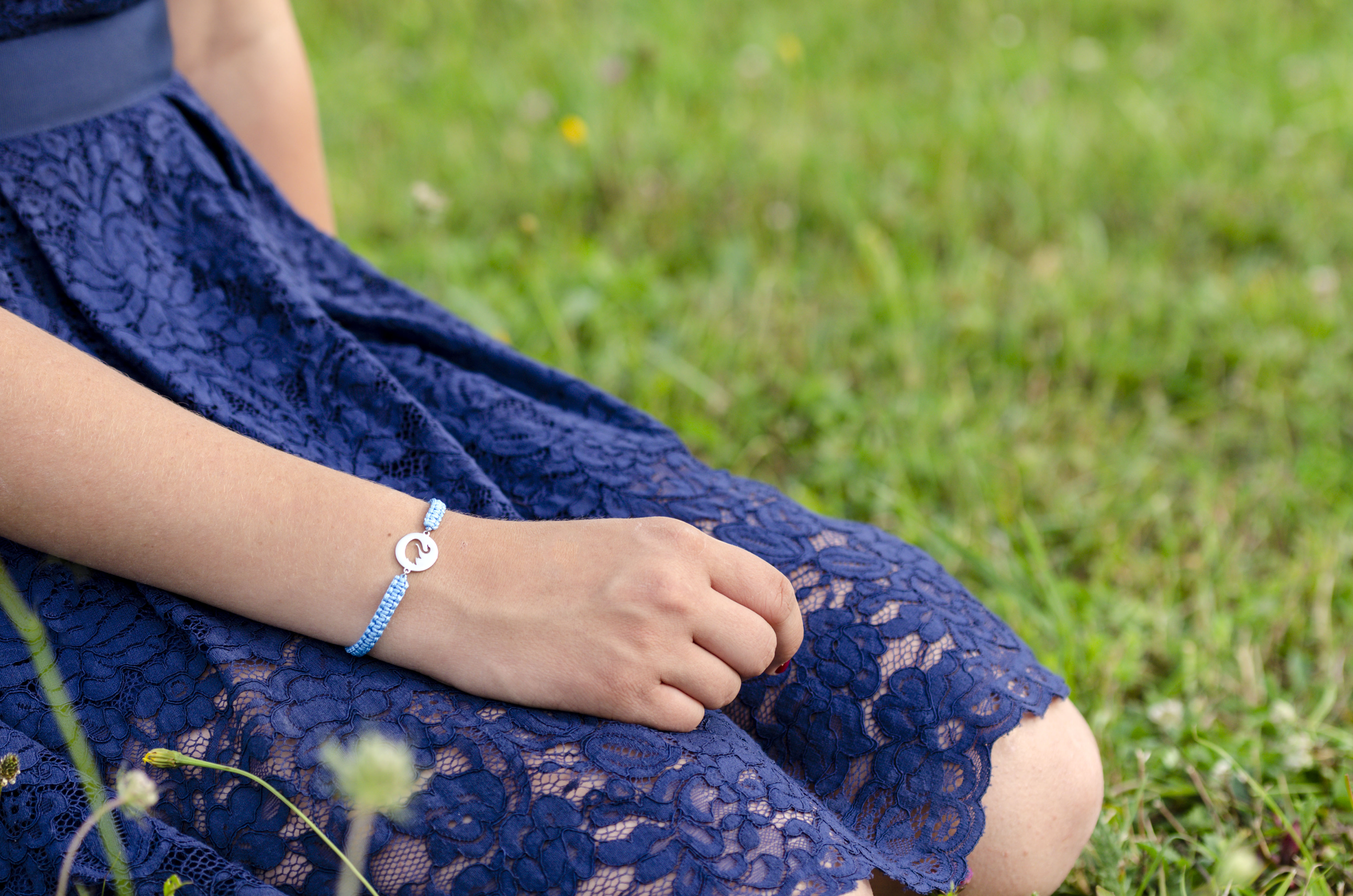 Náramok labuť - šnúrka