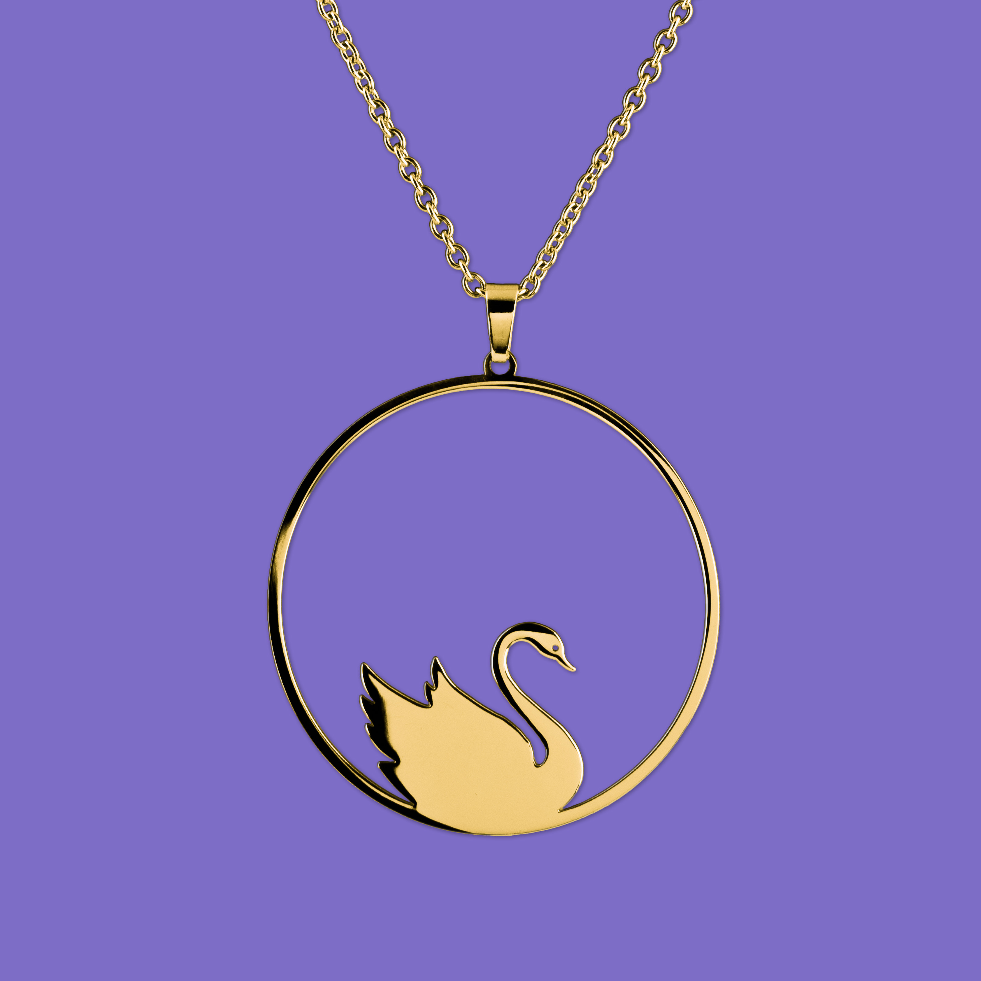 Prívesok labuť – kruh – 4 cm