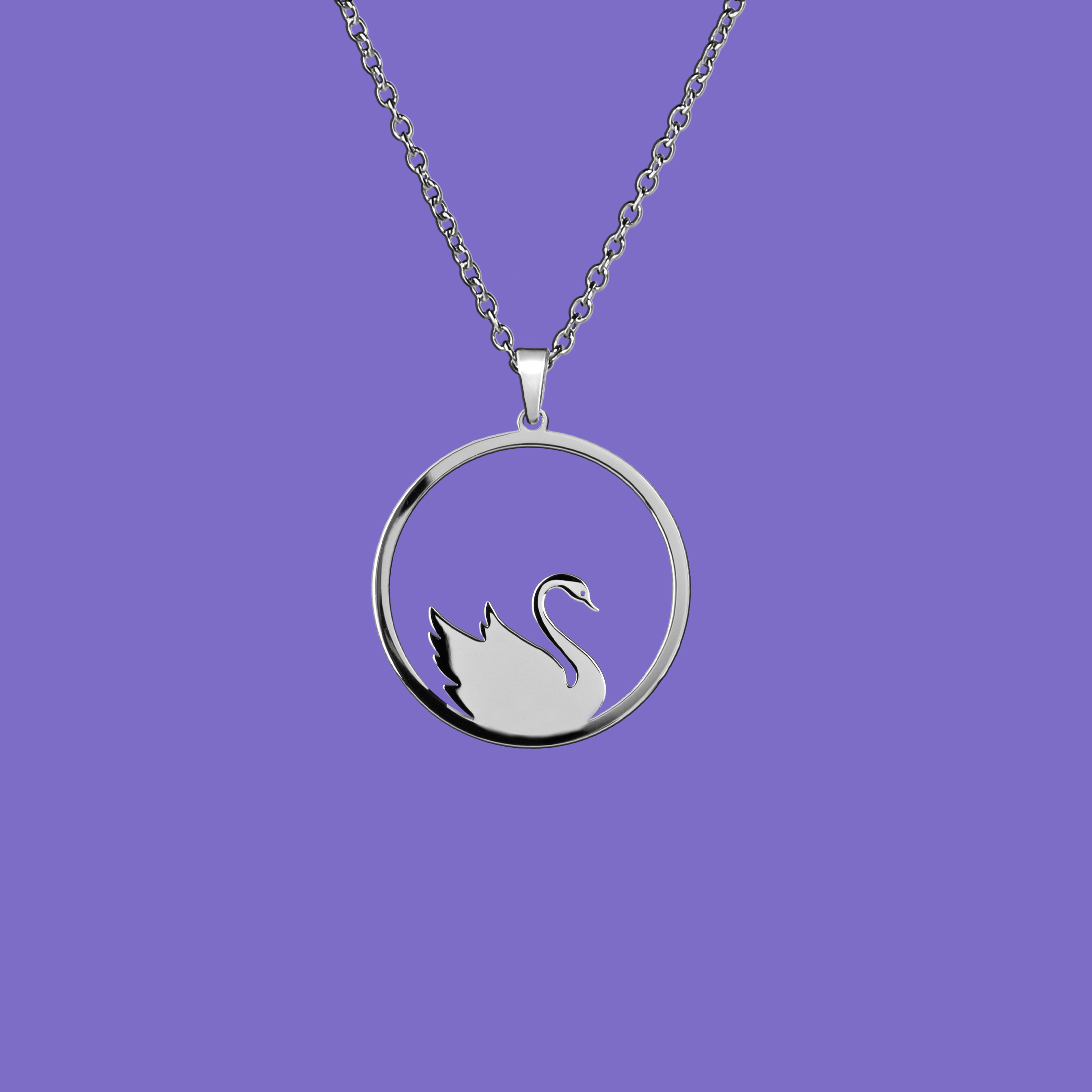 Prívesok labuť – kruh – 3 cm