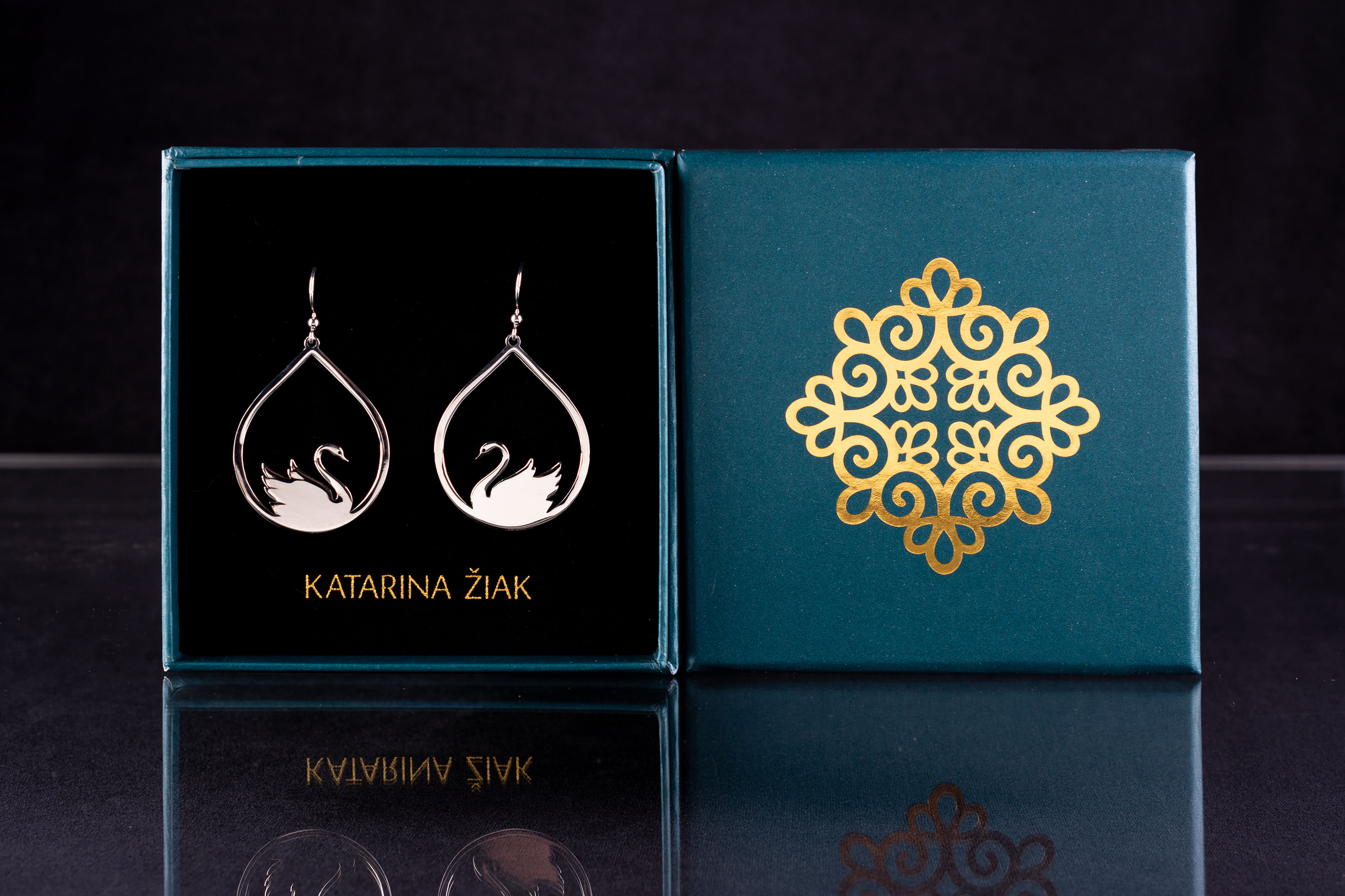 Náušnice labuť - slza