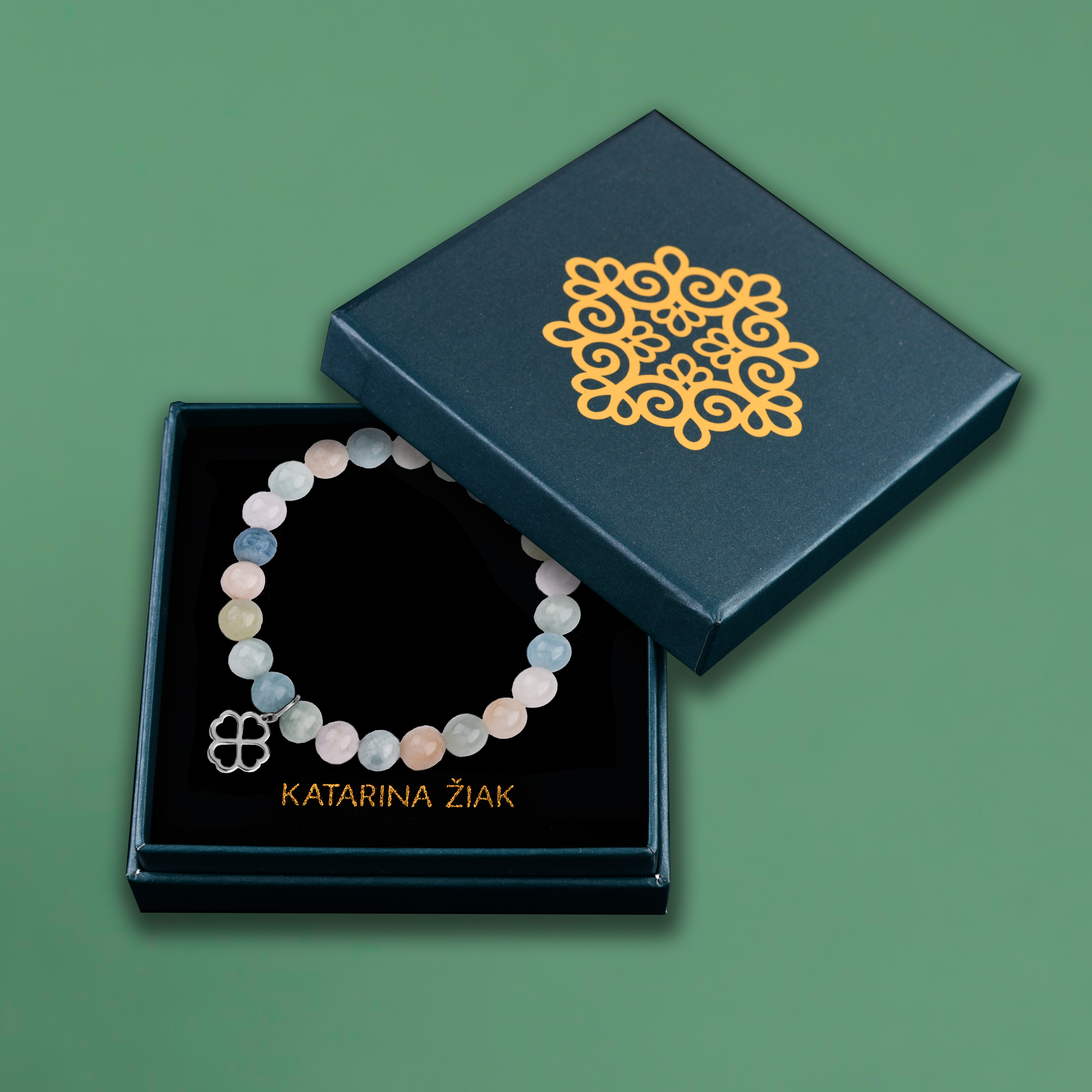 Náramok štvorlístok - rôzne kamene
