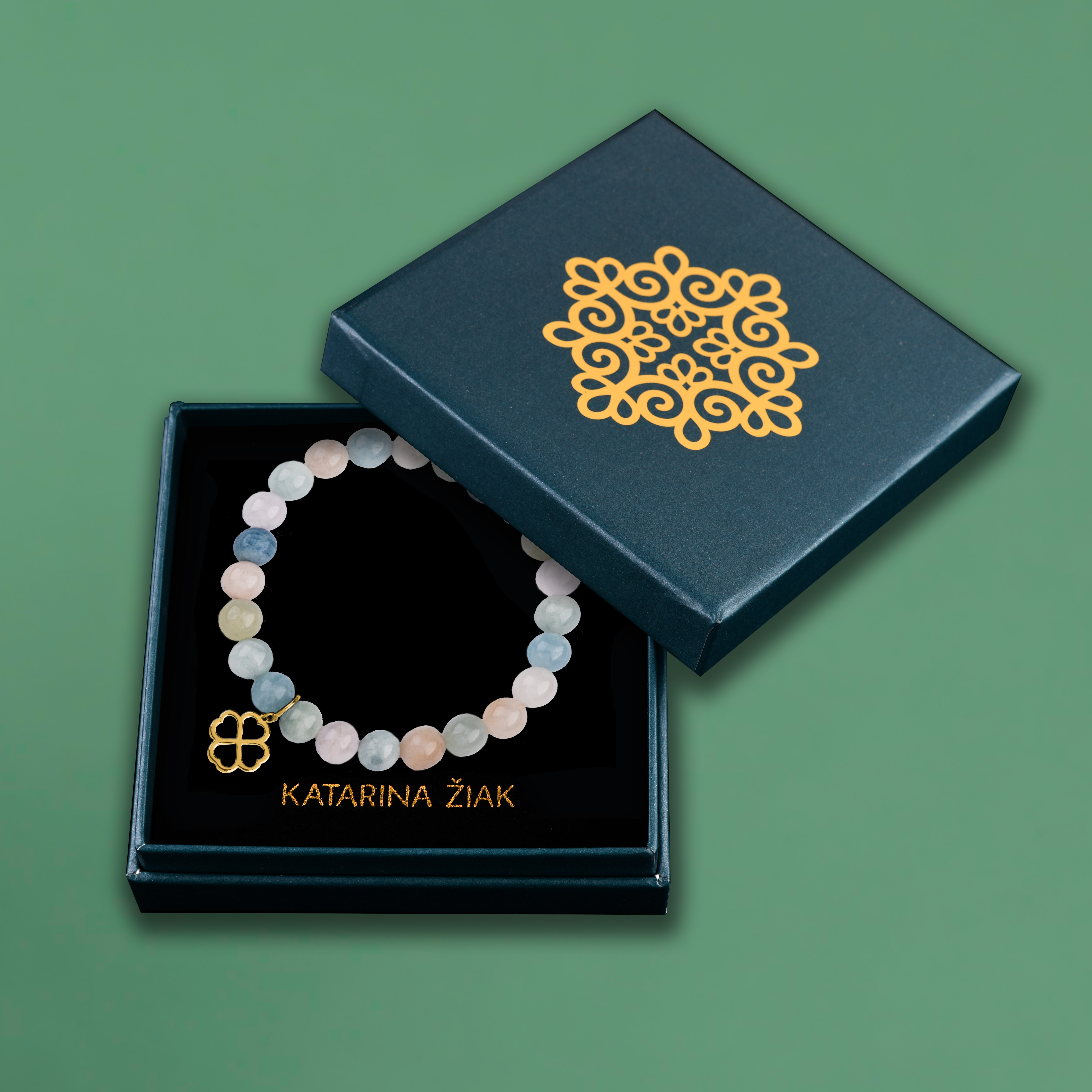 Náramok štvorlístok - rôzne kamene