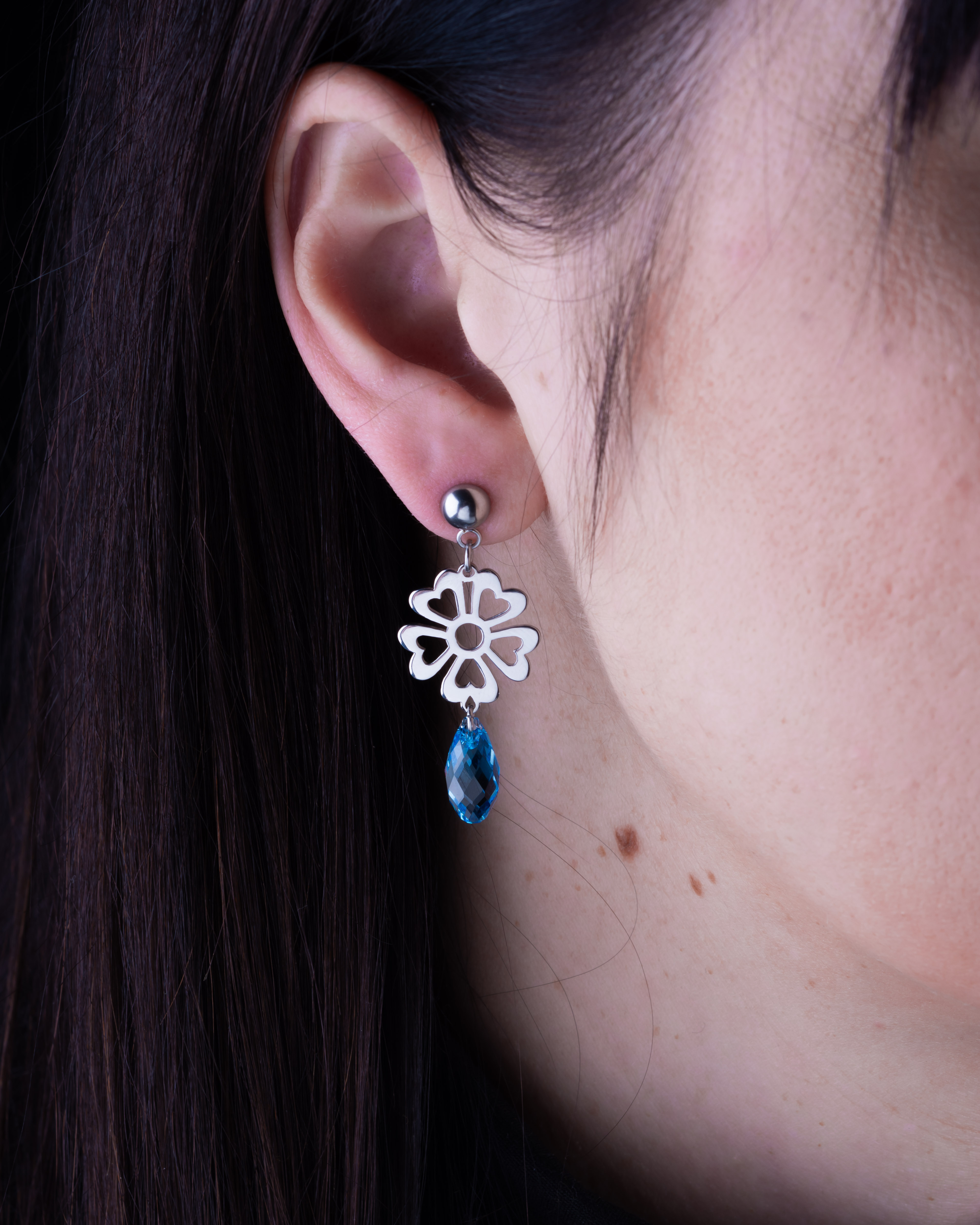 Náušnice kvietok vajnory swarovski