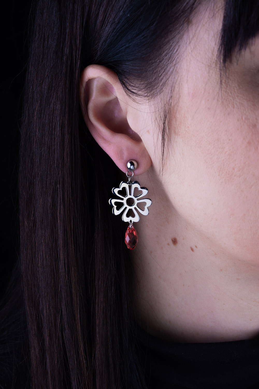 Náušnice kvietok vajnory swarovski