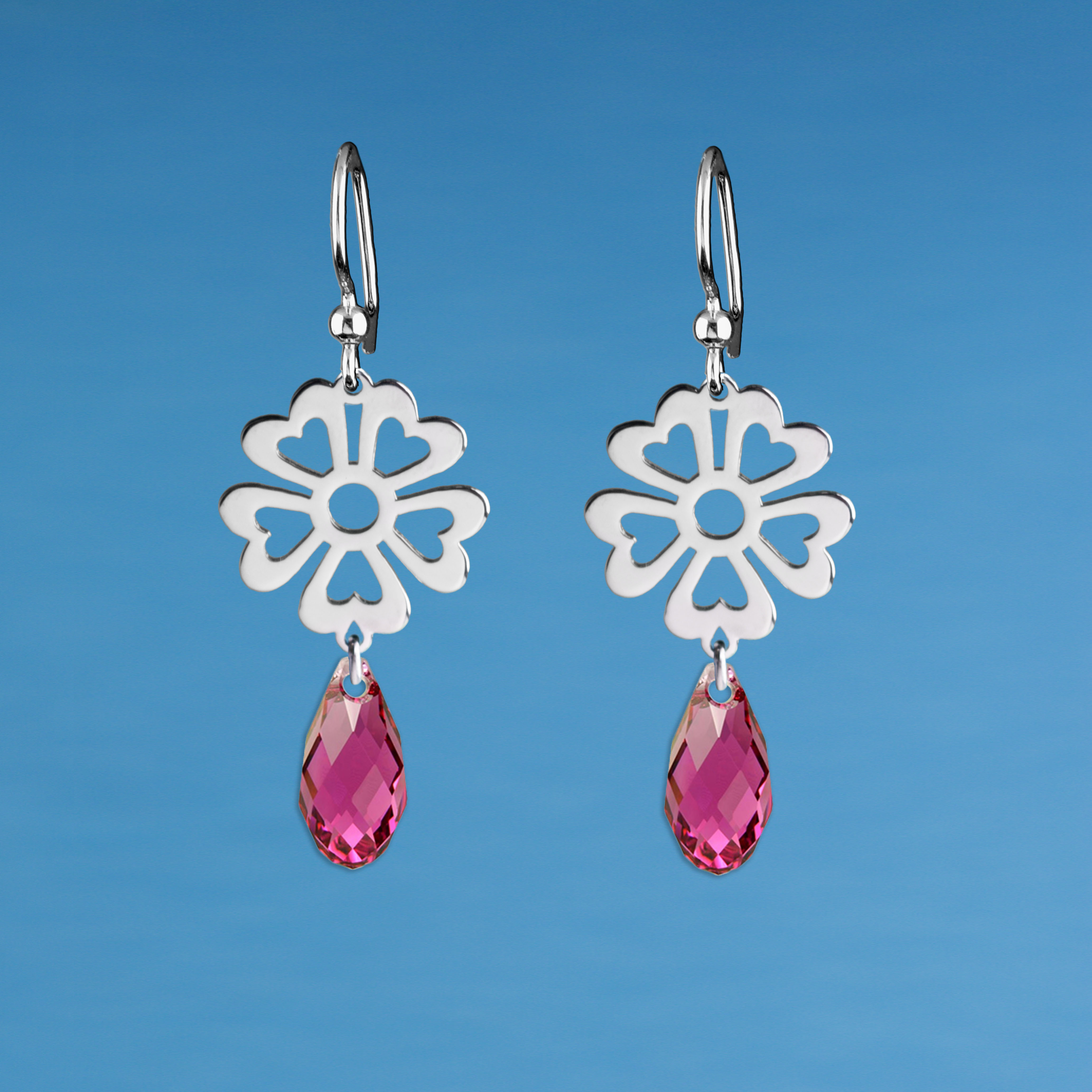 Náušnice kvietok vajnory swarovski