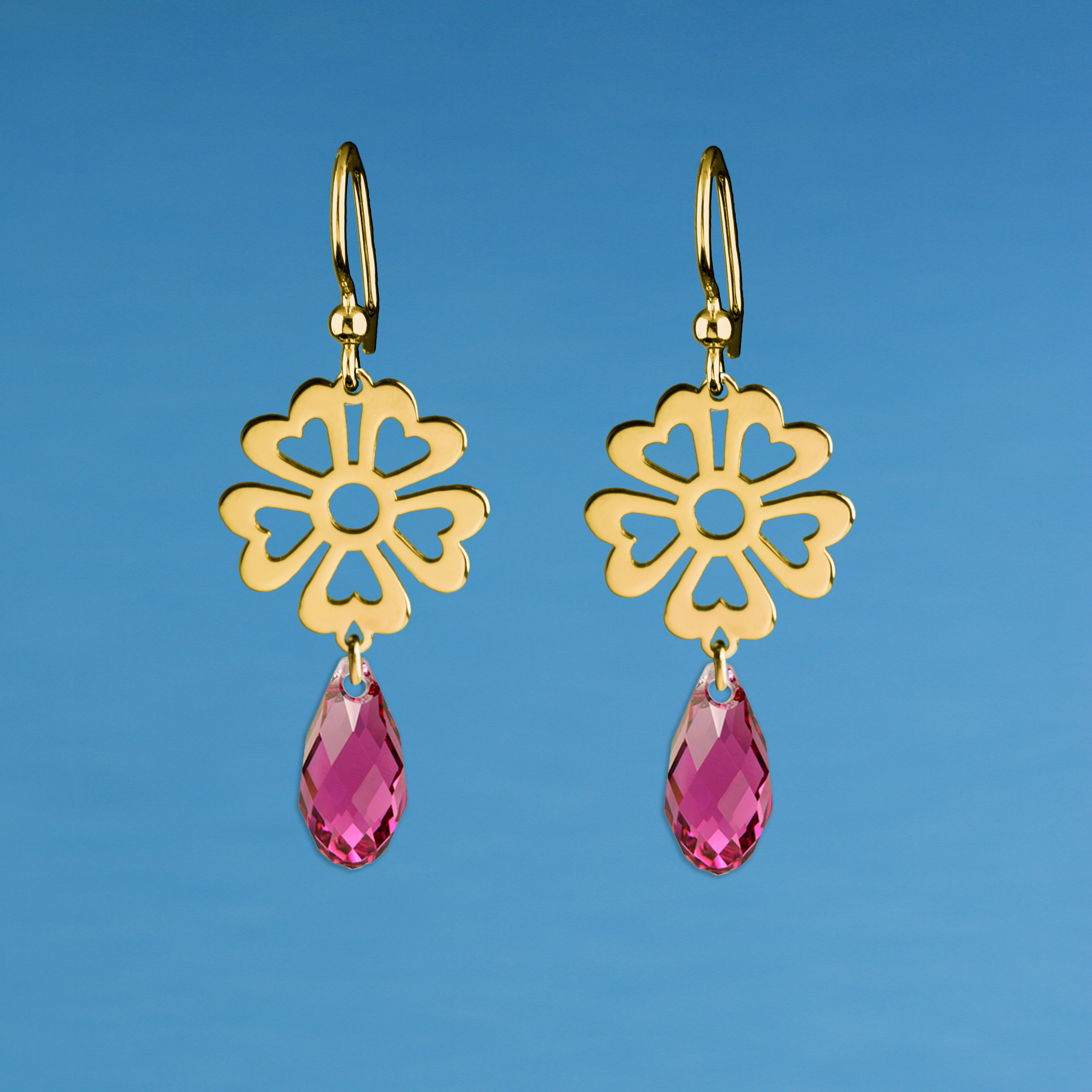 Náušnice kvietok vajnory swarovski