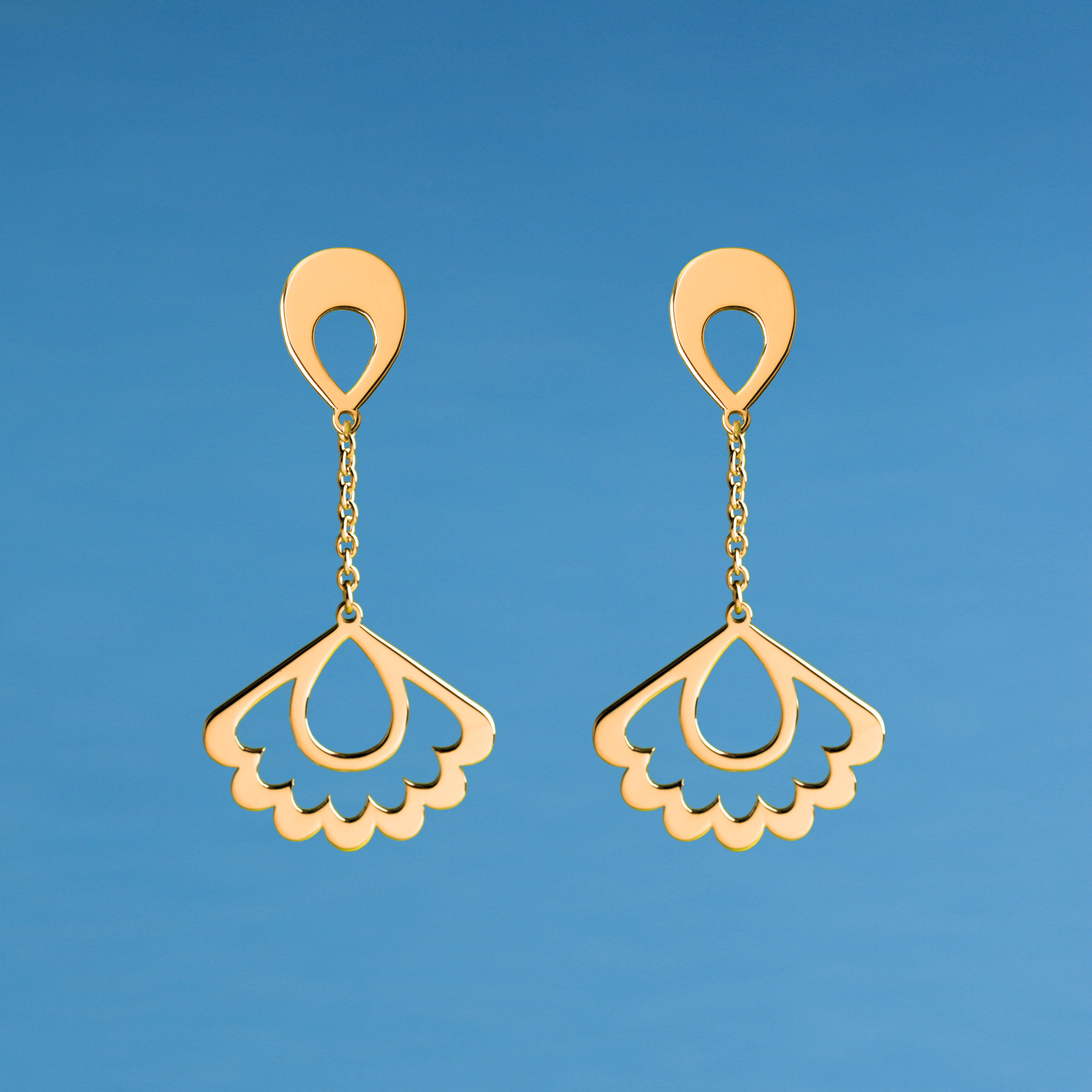 Náušnice vajnorský vejár na retiazke krátke