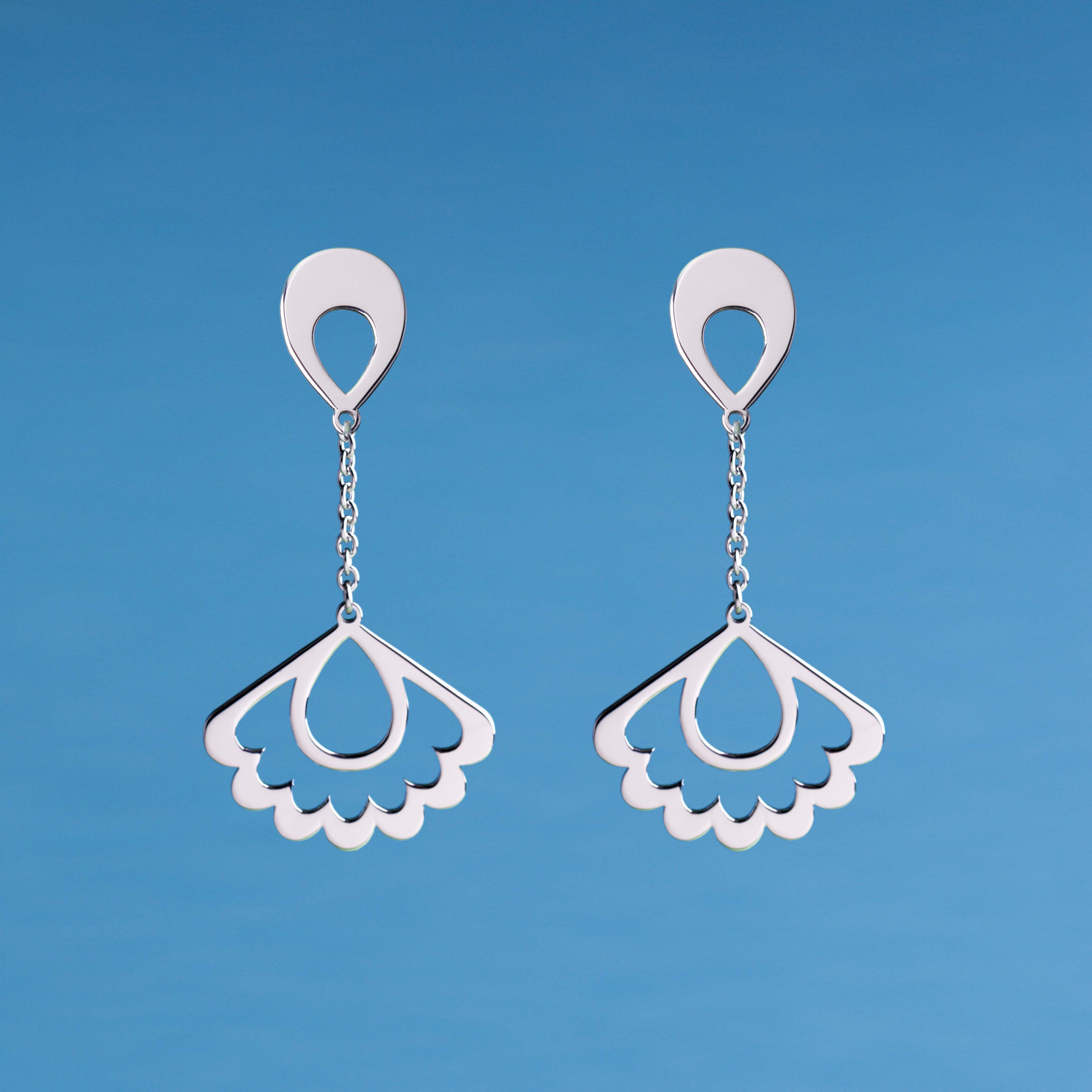 Náušnice vajnorský vejár na retiazke krátke