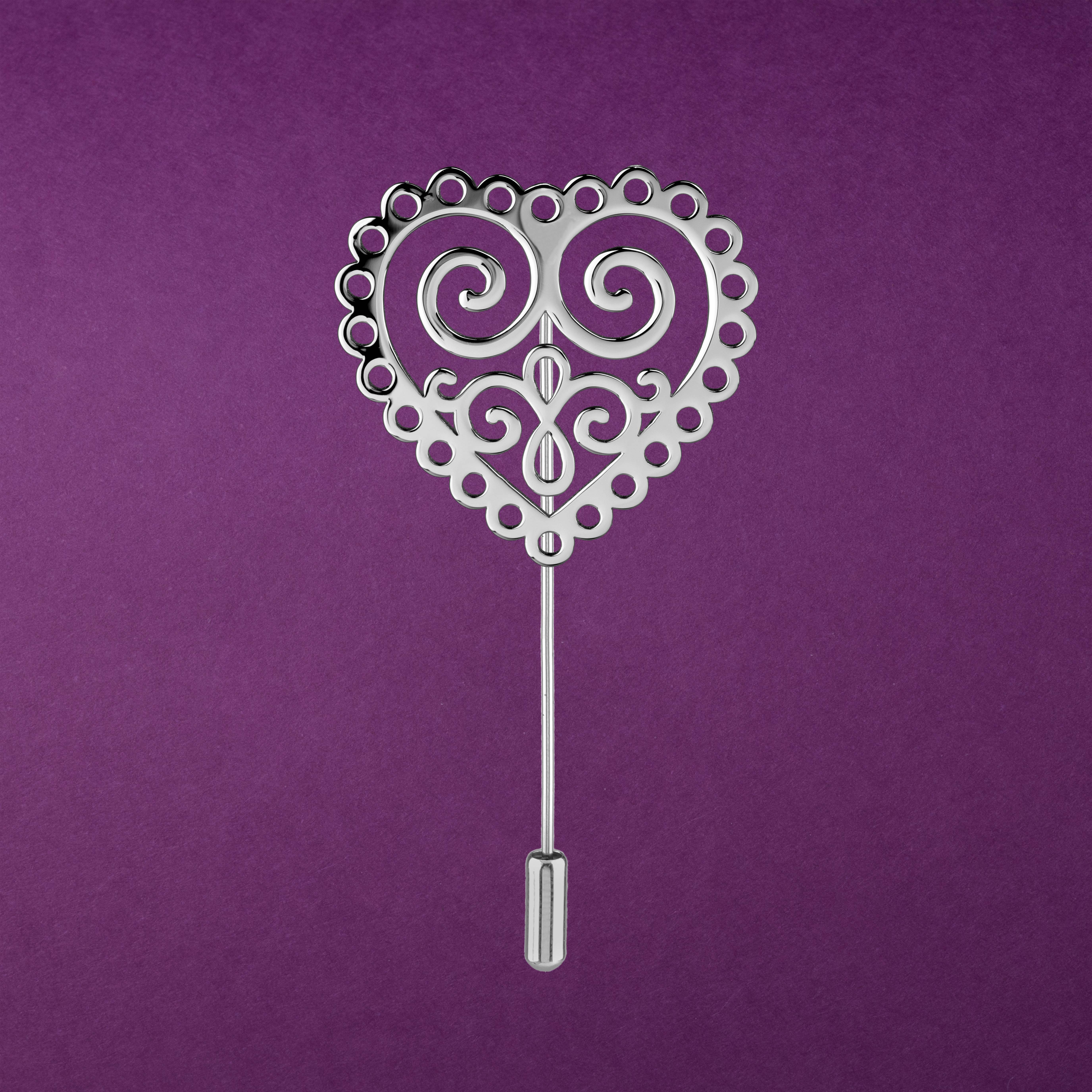 Brošňa ornamentové srdce