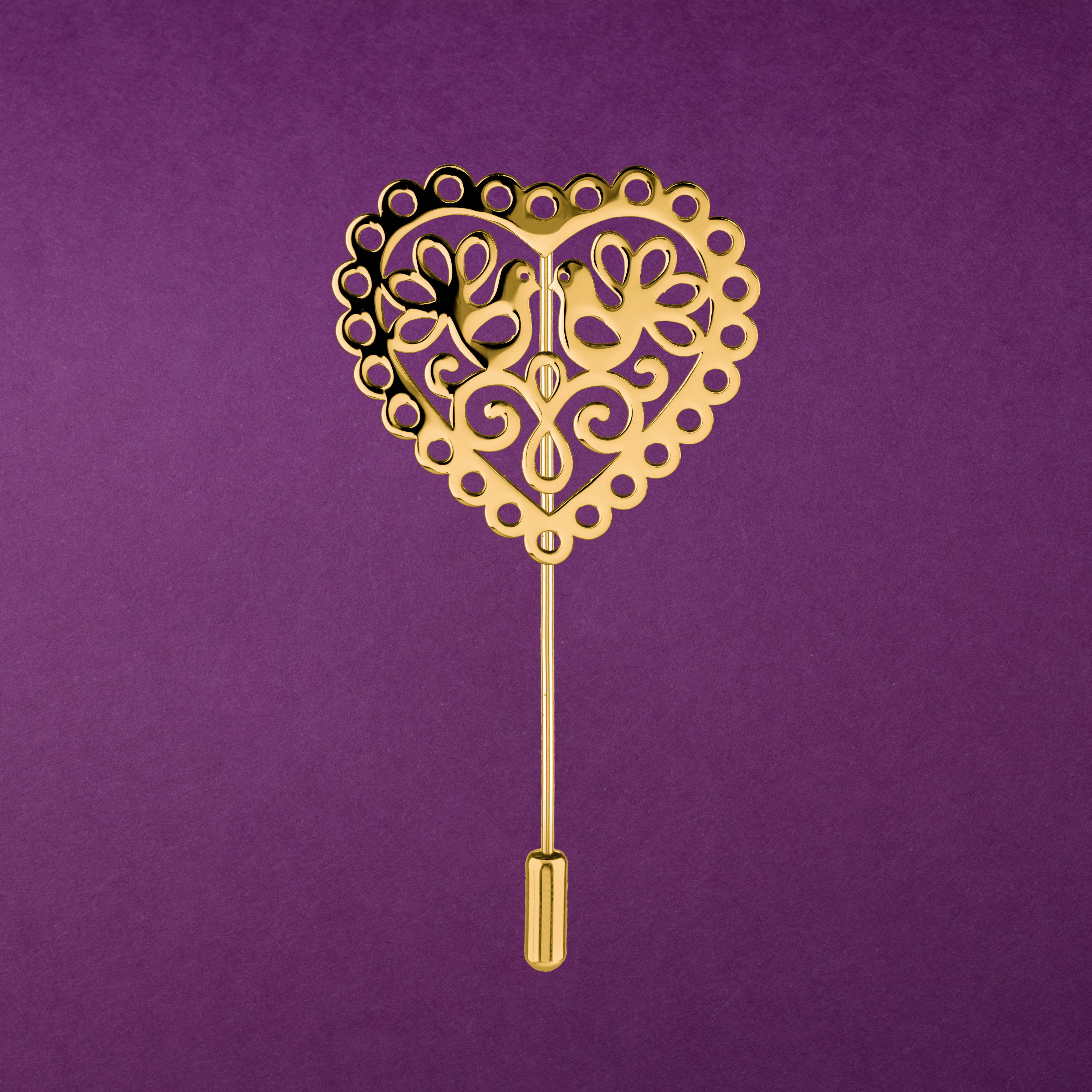 Brošňa srdce holubičky