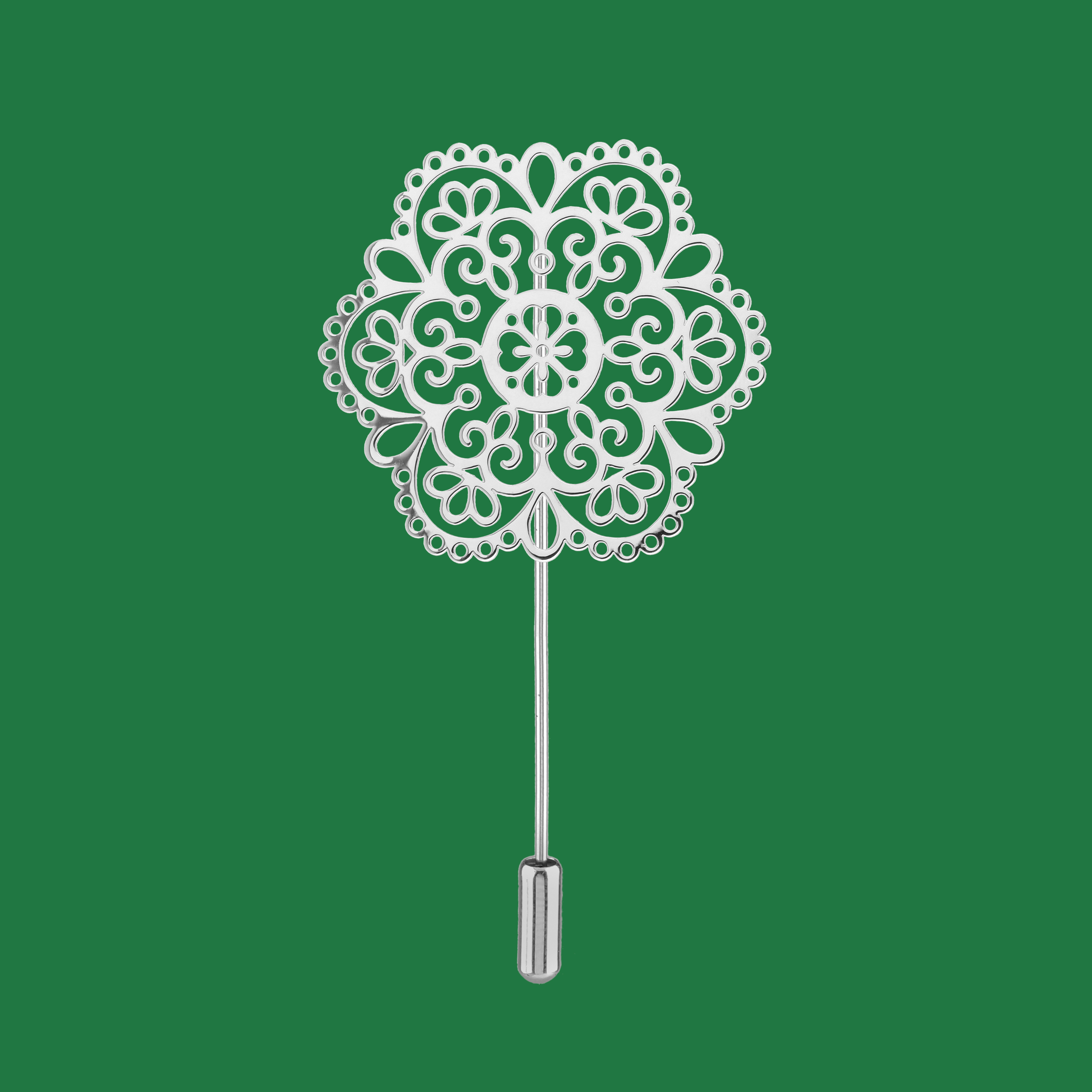 Brošňa ornament čipka nezábudka